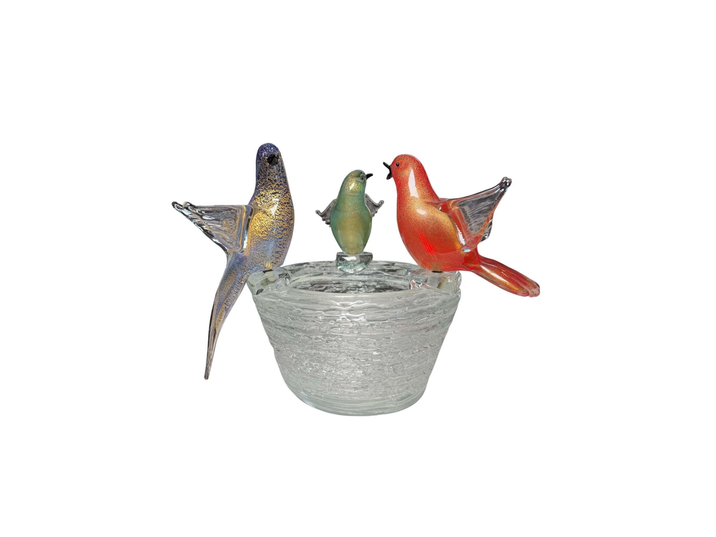 Murano Art Glass Birds On A Nest Sculpture en vente 2