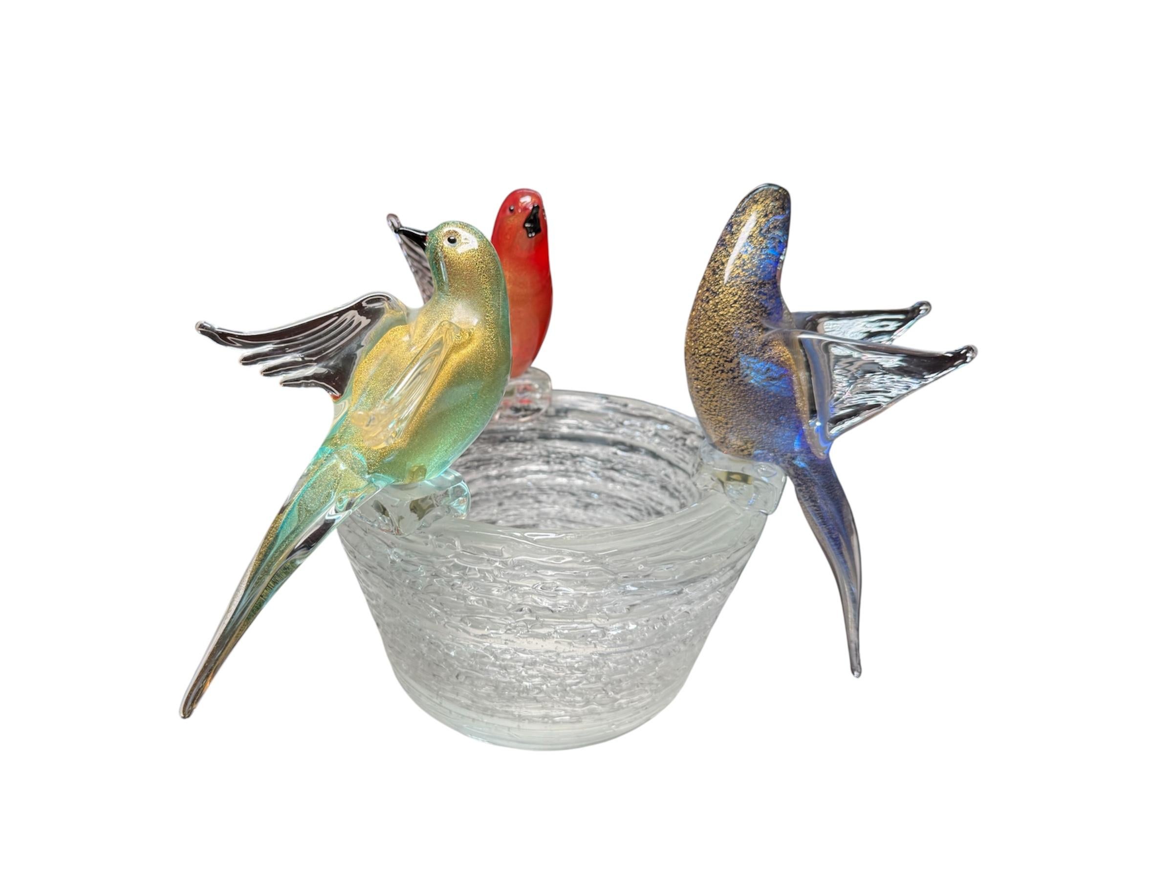 Murano Art Glass Birds On A Nest Sculpture en vente 4