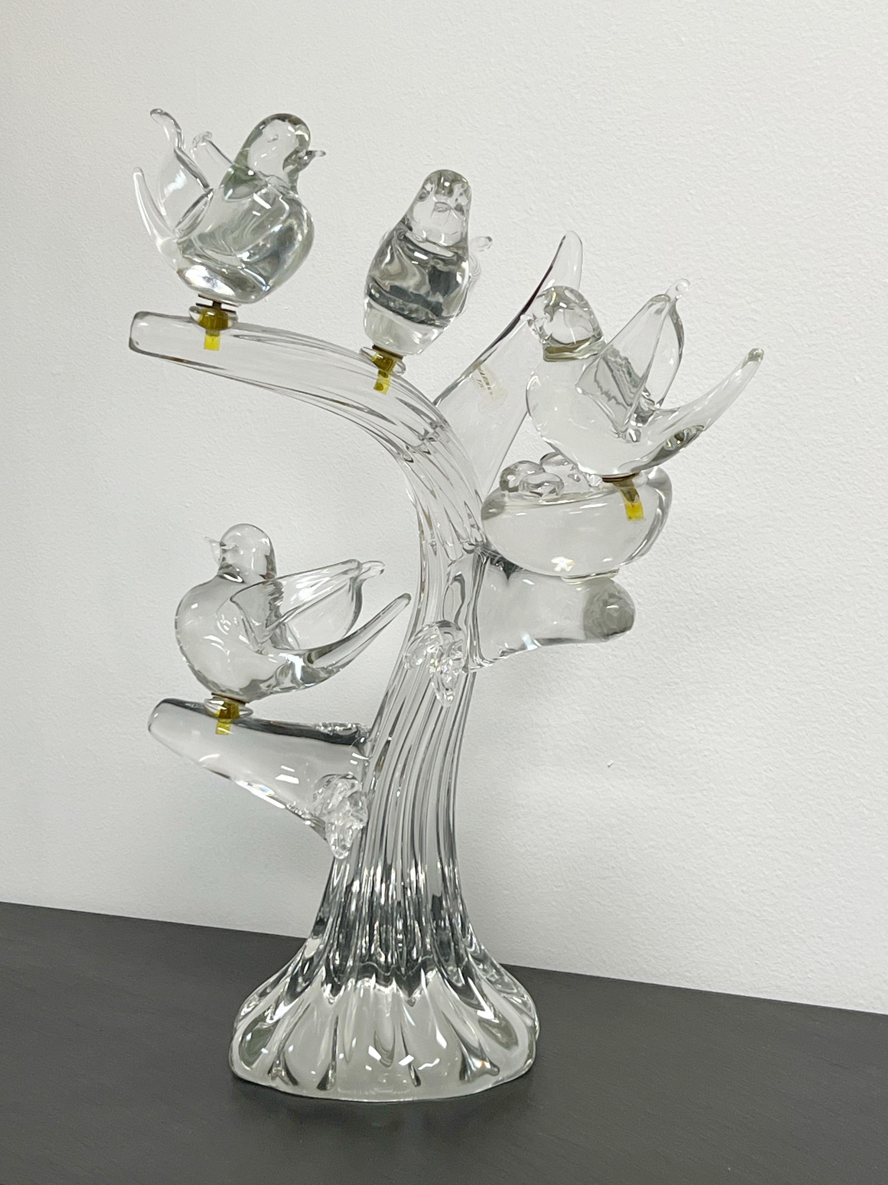 Italiano Uccelli su Branch in vetro artistico di Murano di Enrico Cammozzo Murano in vendita