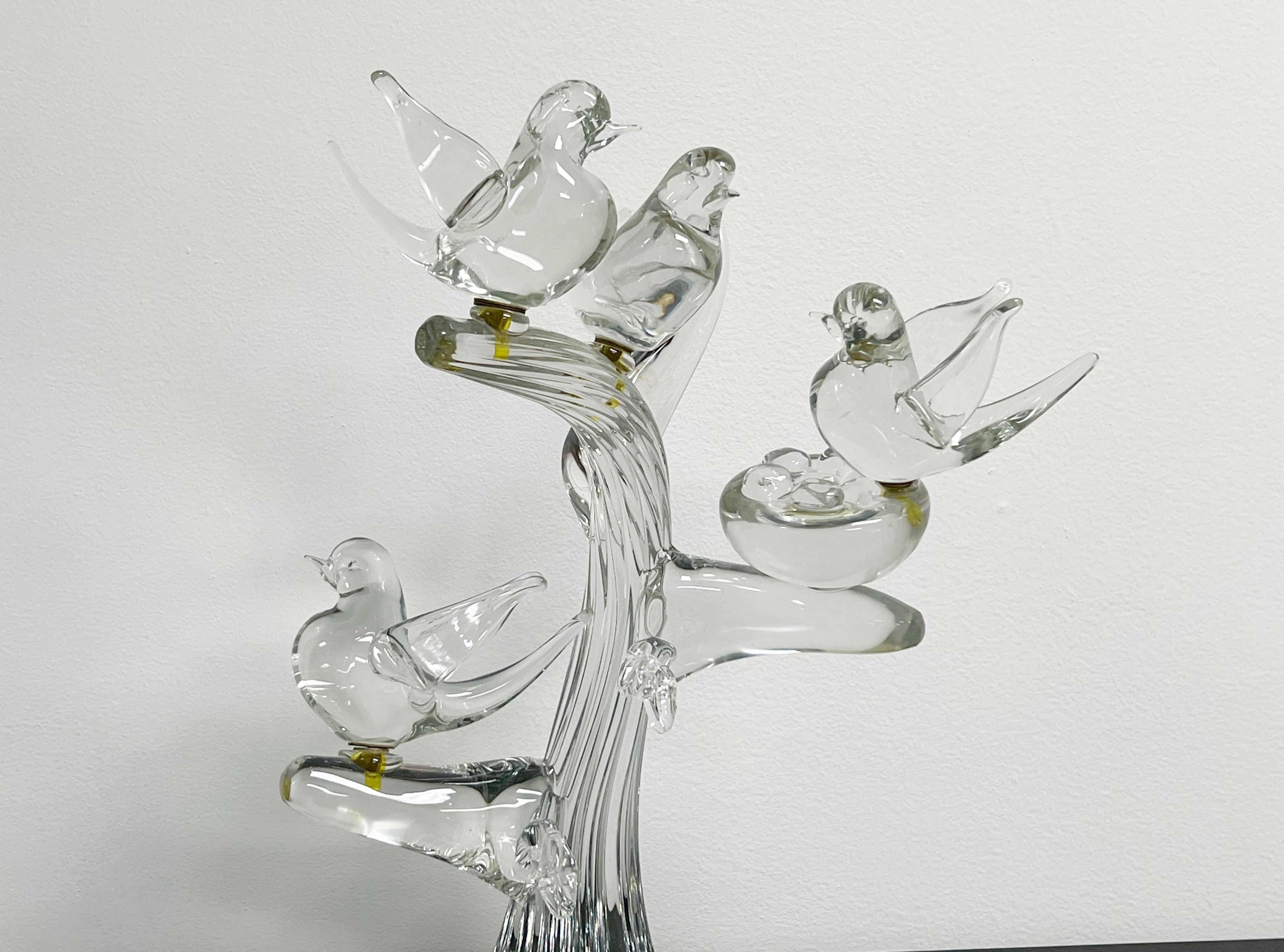 Uccelli su Branch in vetro artistico di Murano di Enrico Cammozzo Murano In condizioni ottime in vendita a Miami, FL