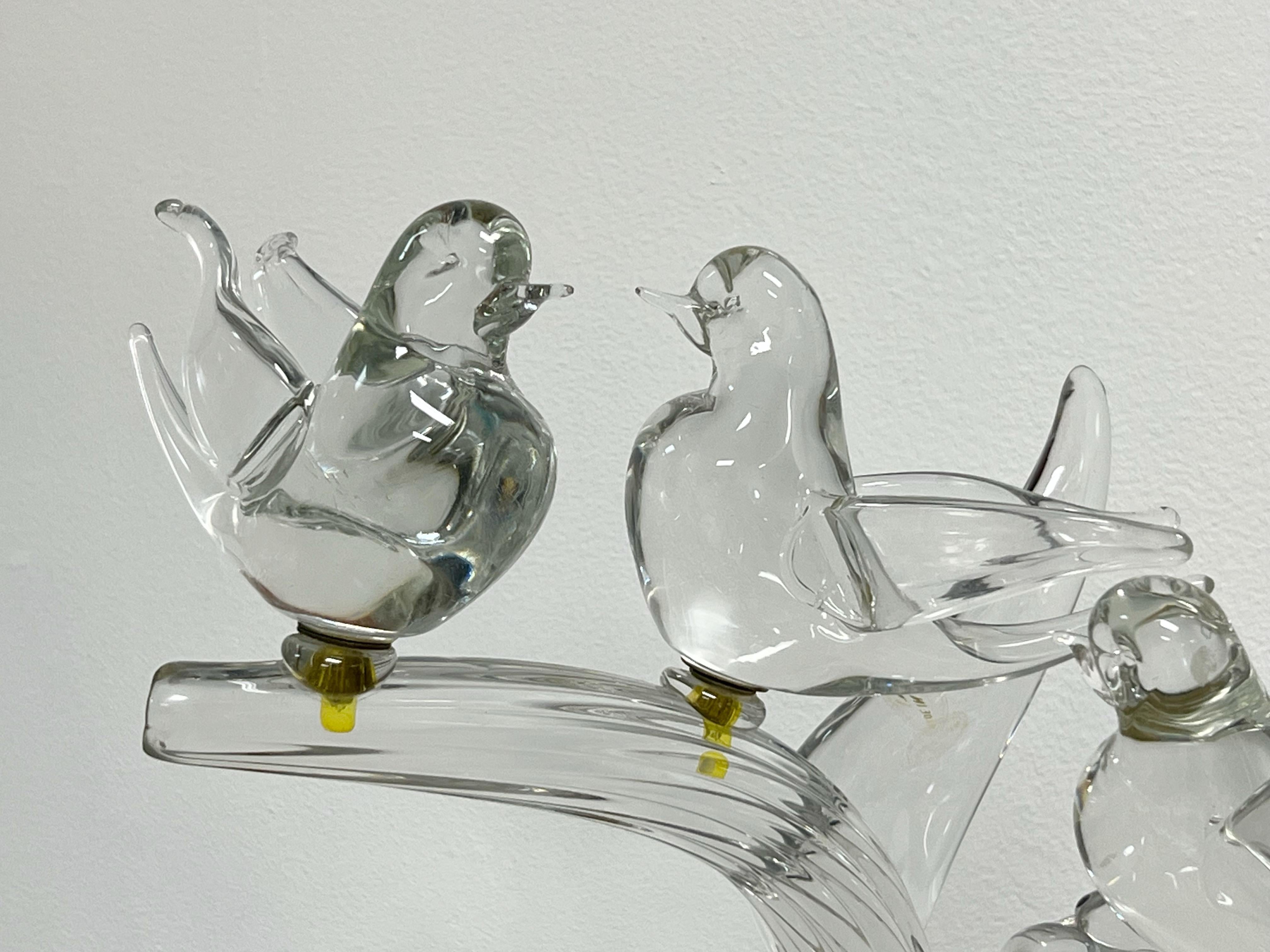 Vetro artistico Uccelli su Branch in vetro artistico di Murano di Enrico Cammozzo Murano in vendita