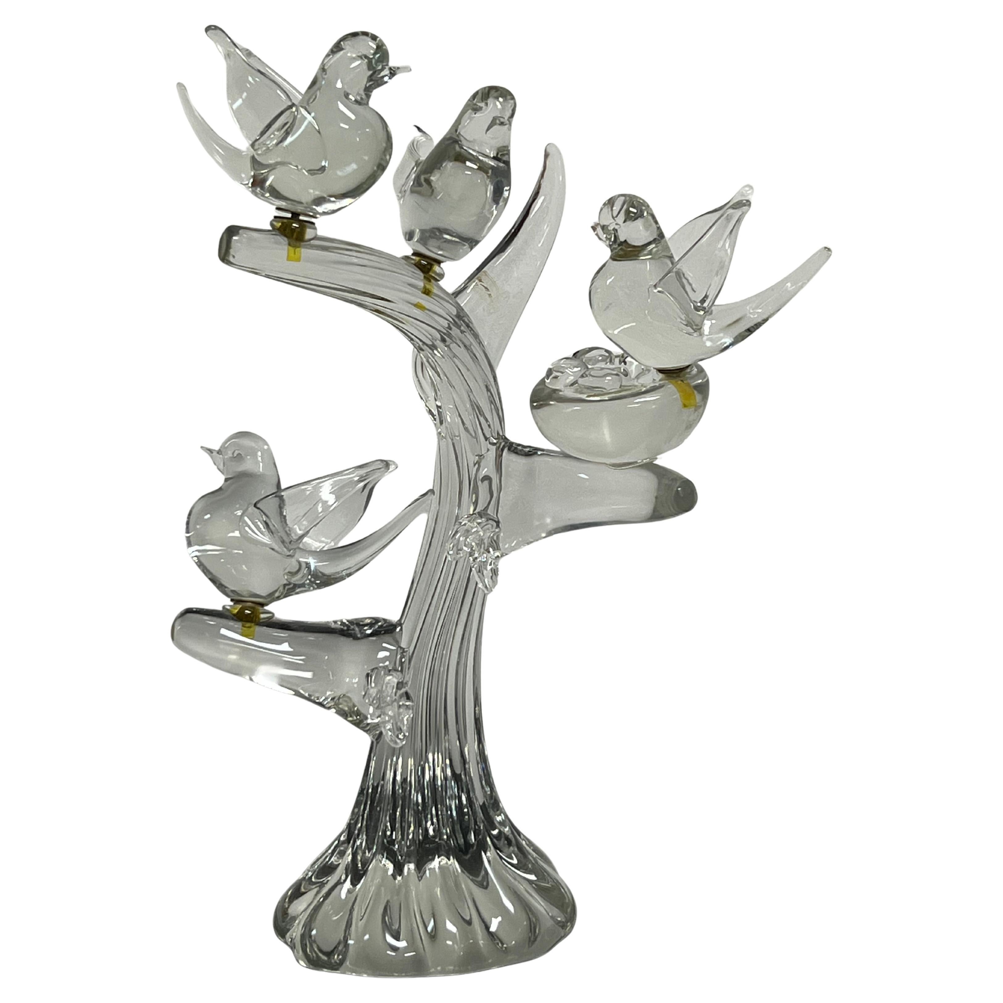 Uccelli su Branch in vetro artistico di Murano di Enrico Cammozzo Murano