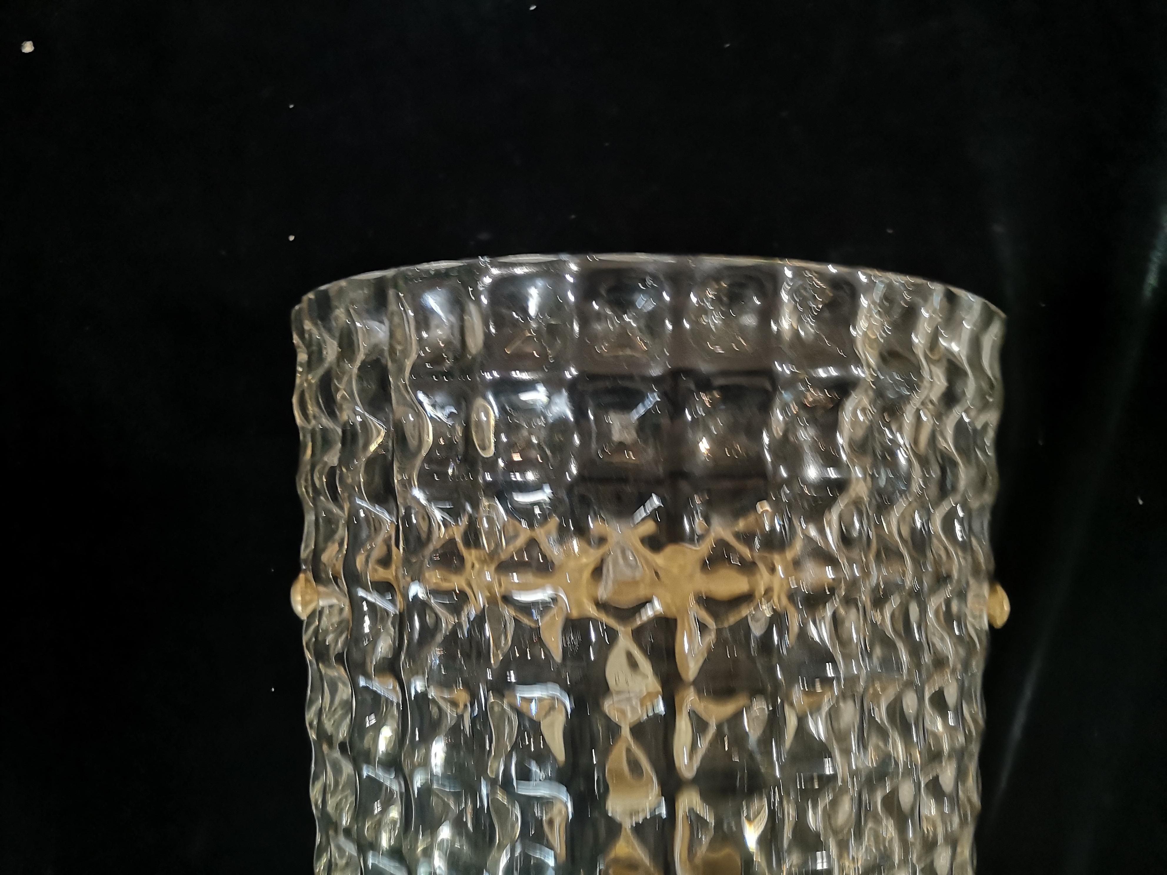 Aplique de cristal de Murano de color negro y transparente y latón, 2000 Italiano en venta