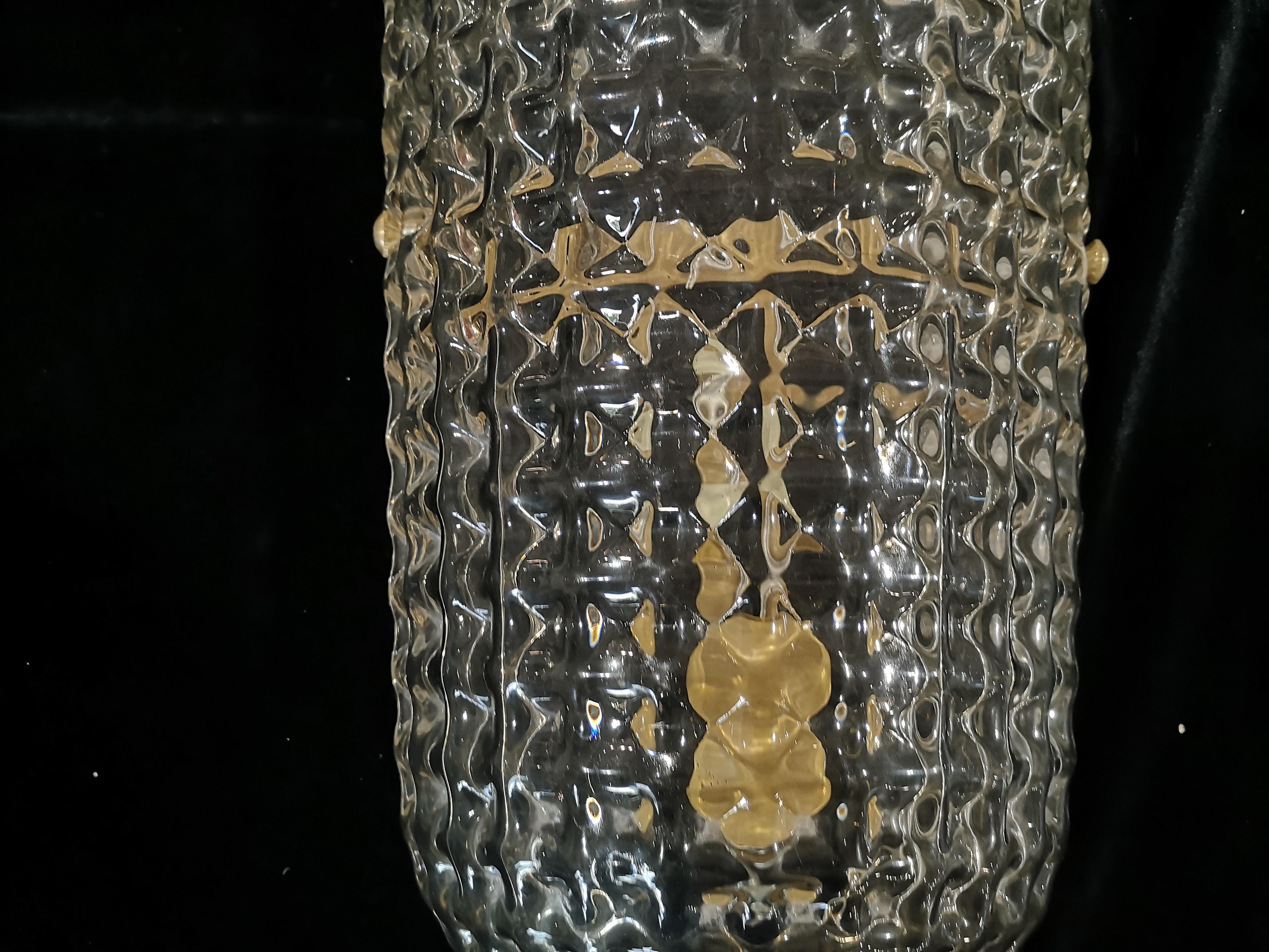 Aplique de cristal de Murano de color negro y transparente y latón, 2000 Siglo XXI y contemporáneo en venta