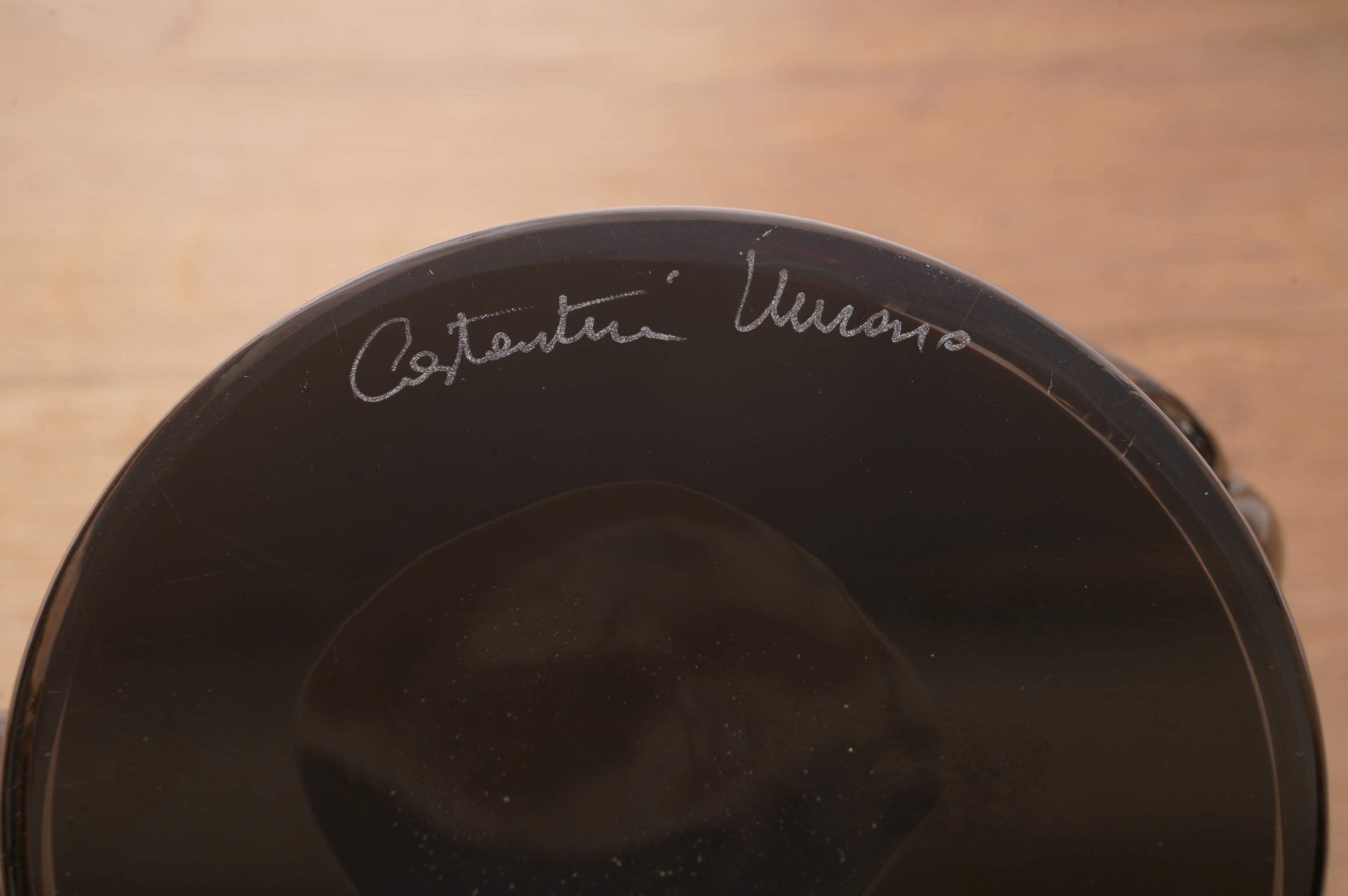 Jarrón de cristal soplado de Murano Art Glass de color negro y ahumado de mediados de siglo, 2000 Siglo XXI y contemporáneo en venta