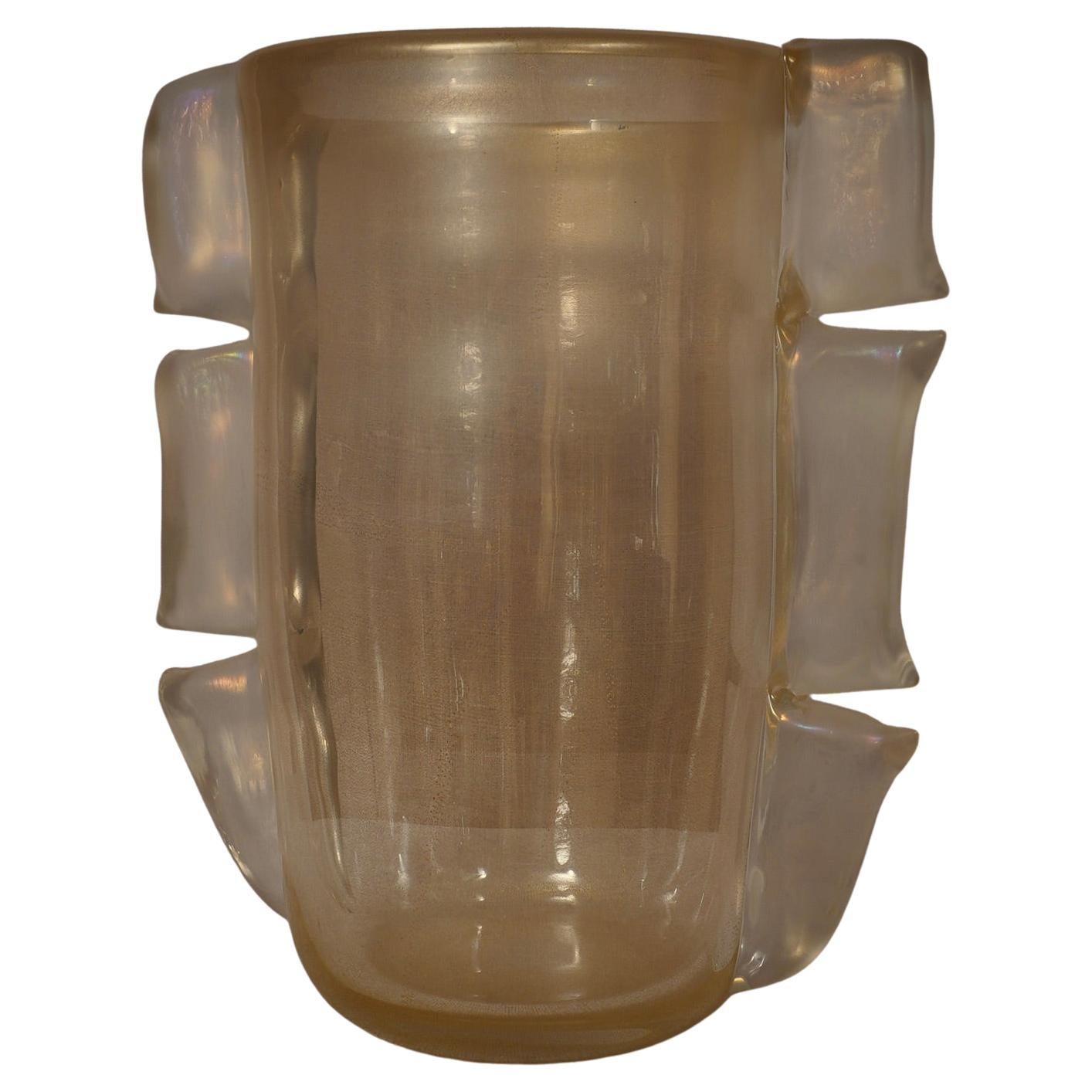 Vaso di Murano in vetro soffiato color oro del Medioevo, 2000