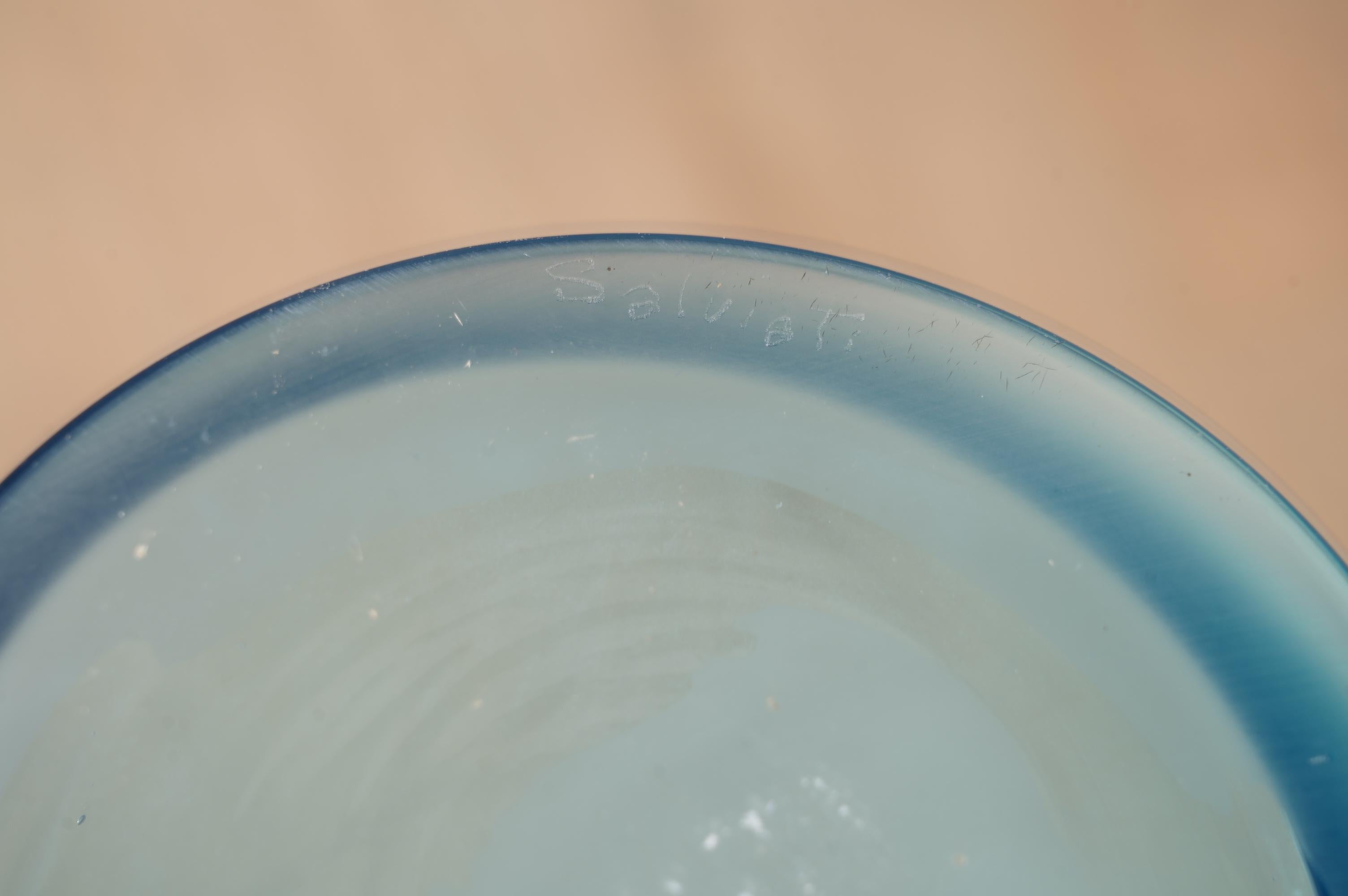 Vase d'art de Murano en verre soufflé bleu ciel, 1990 en vente 2