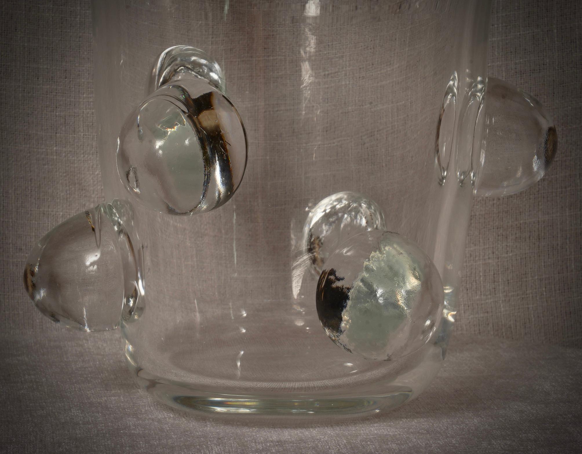 Jarrón de cristal soplado Murano Art Glass Color Transparente Mediados de siglo, 2000 Siglo XXI y contemporáneo en venta