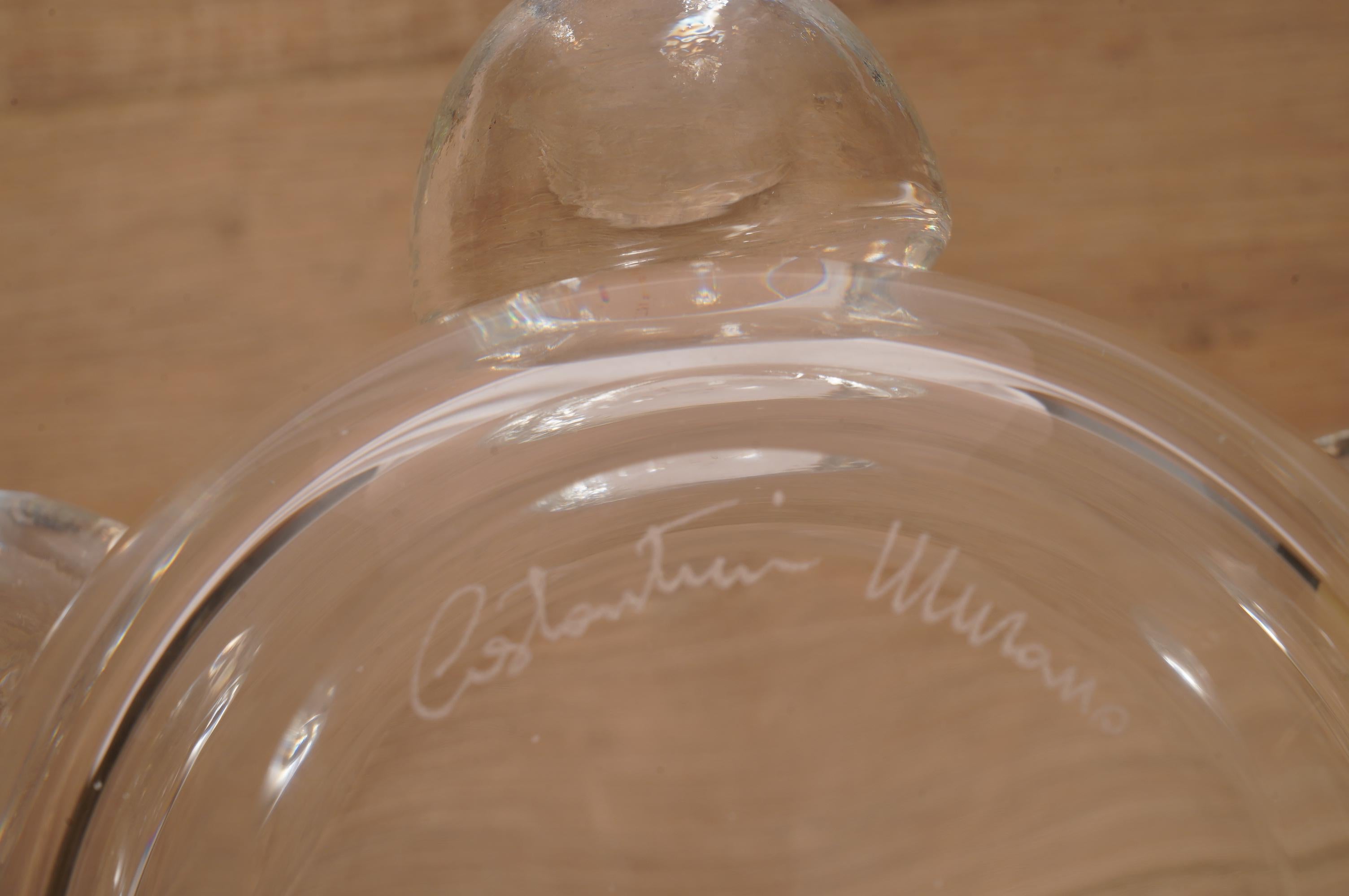 Jarrón de cristal soplado Murano Art Glass Color Transparente Mediados de siglo, 2000 Cristal de Murano en venta