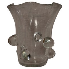 Jarrón de cristal soplado Murano Art Glass Color Transparente Mediados de siglo, 2000 Jarrón de cristal soplado Murano Art Glass Color Transparente Mediados de siglo, 2000