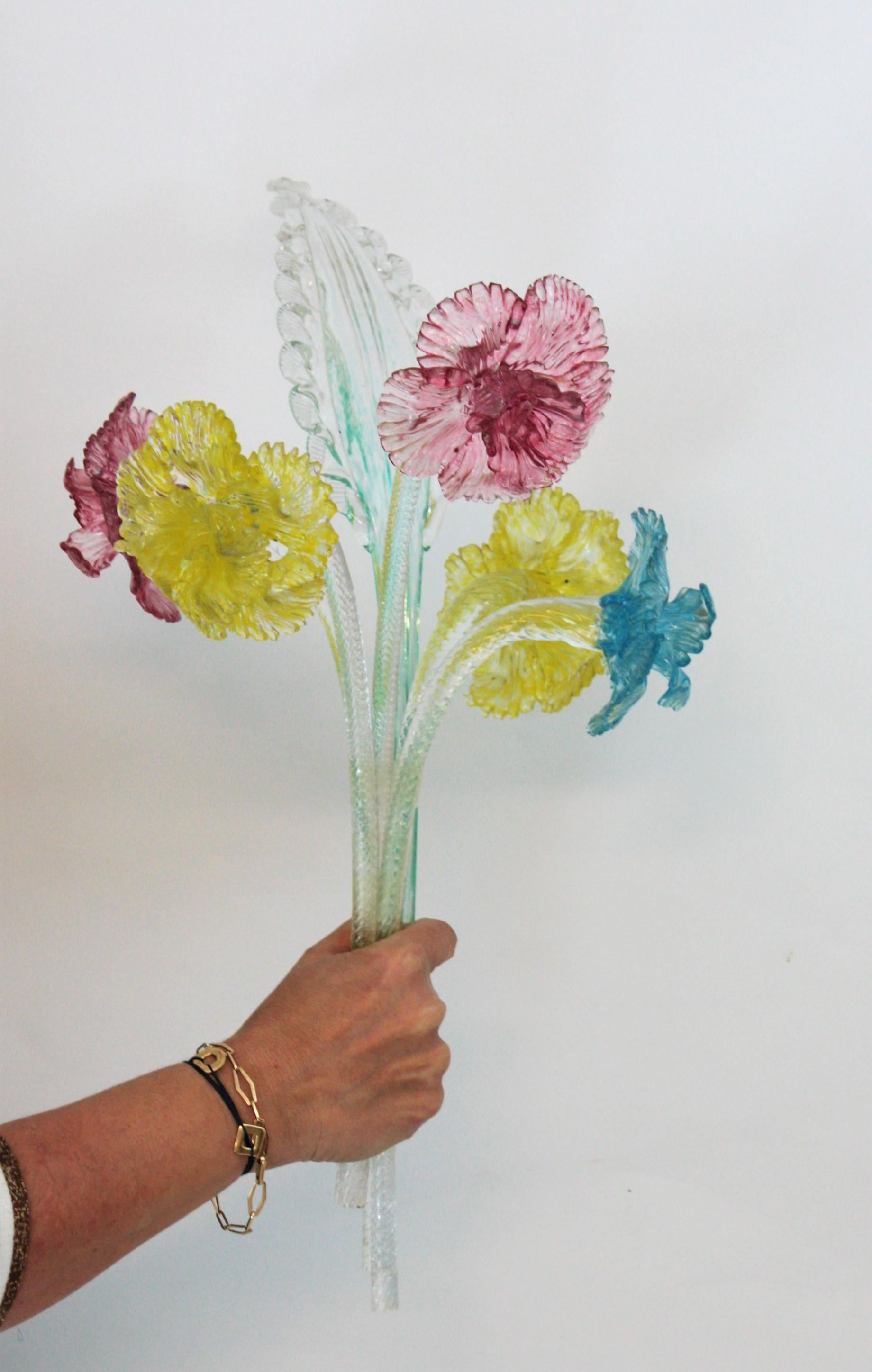 glass flowers with stems
