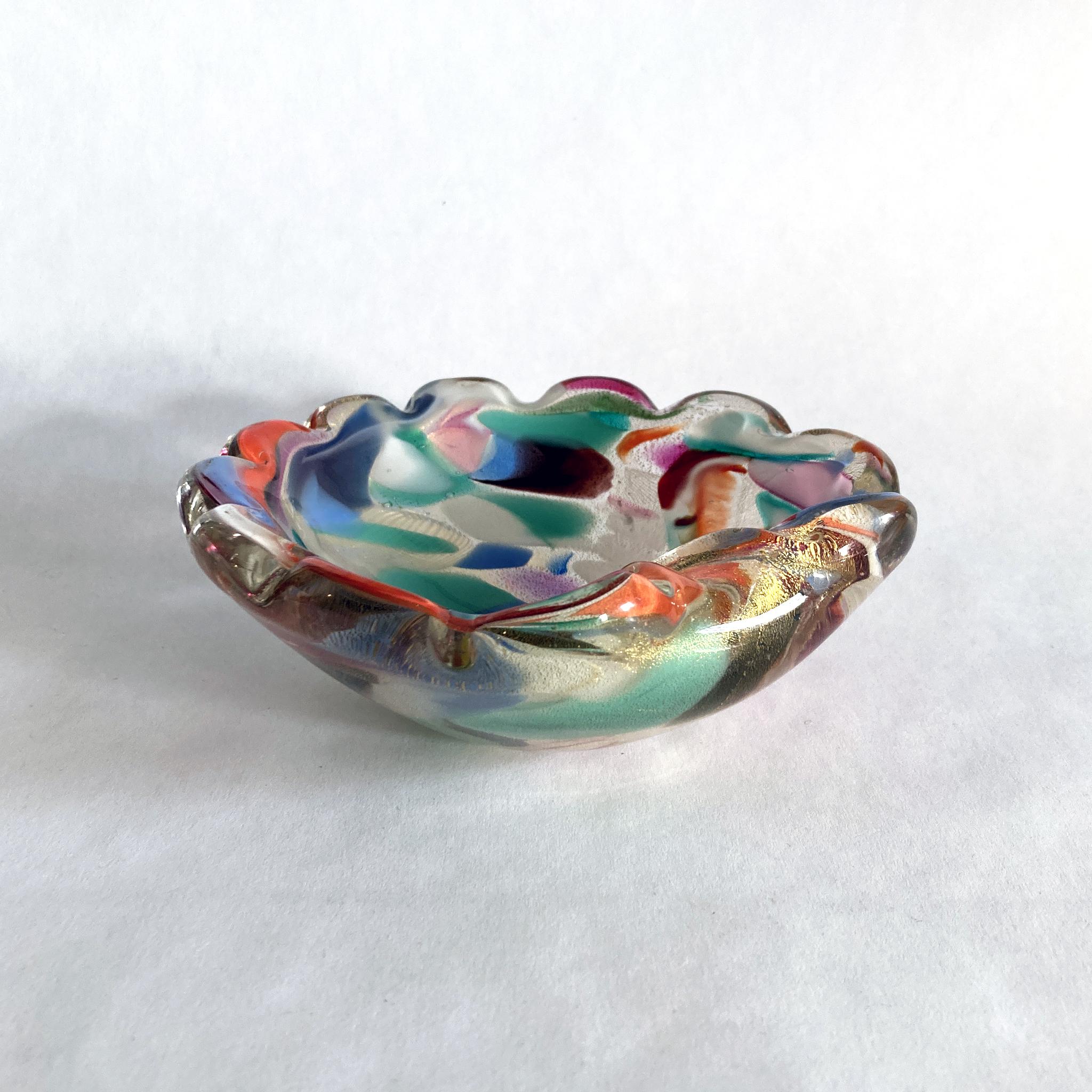 Murano Art Glass Bowl, AVEM Arte Vetraria Muranese, Tutti Frutti Multicolor  For Sale 2