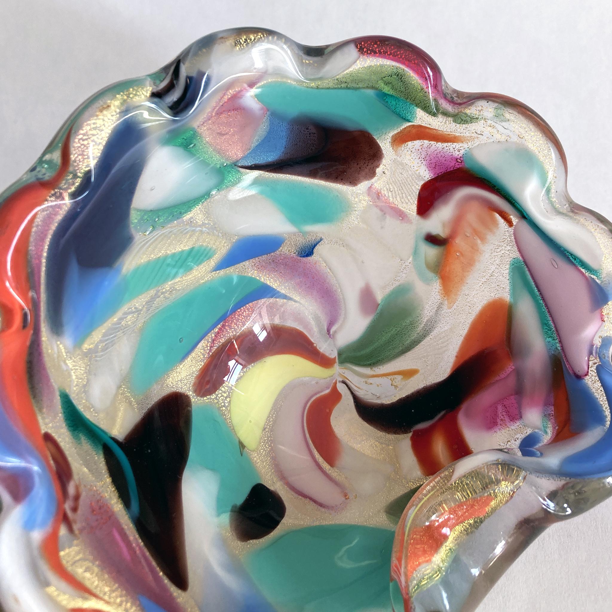 Murano Art Glass Bowl, AVEM Arte Vetraria Muranese, Tutti Frutti Multicolor  For Sale 4