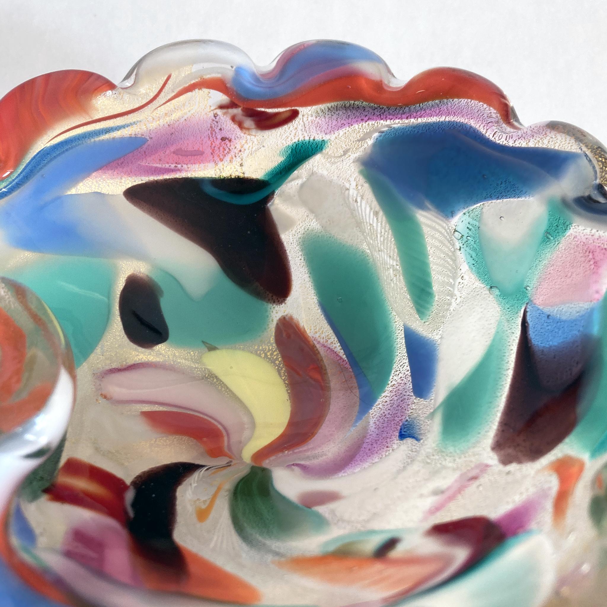 Murano Art Glass Bowl, AVEM Arte Vetraria Muranese, Tutti Frutti Multicolor  For Sale 5