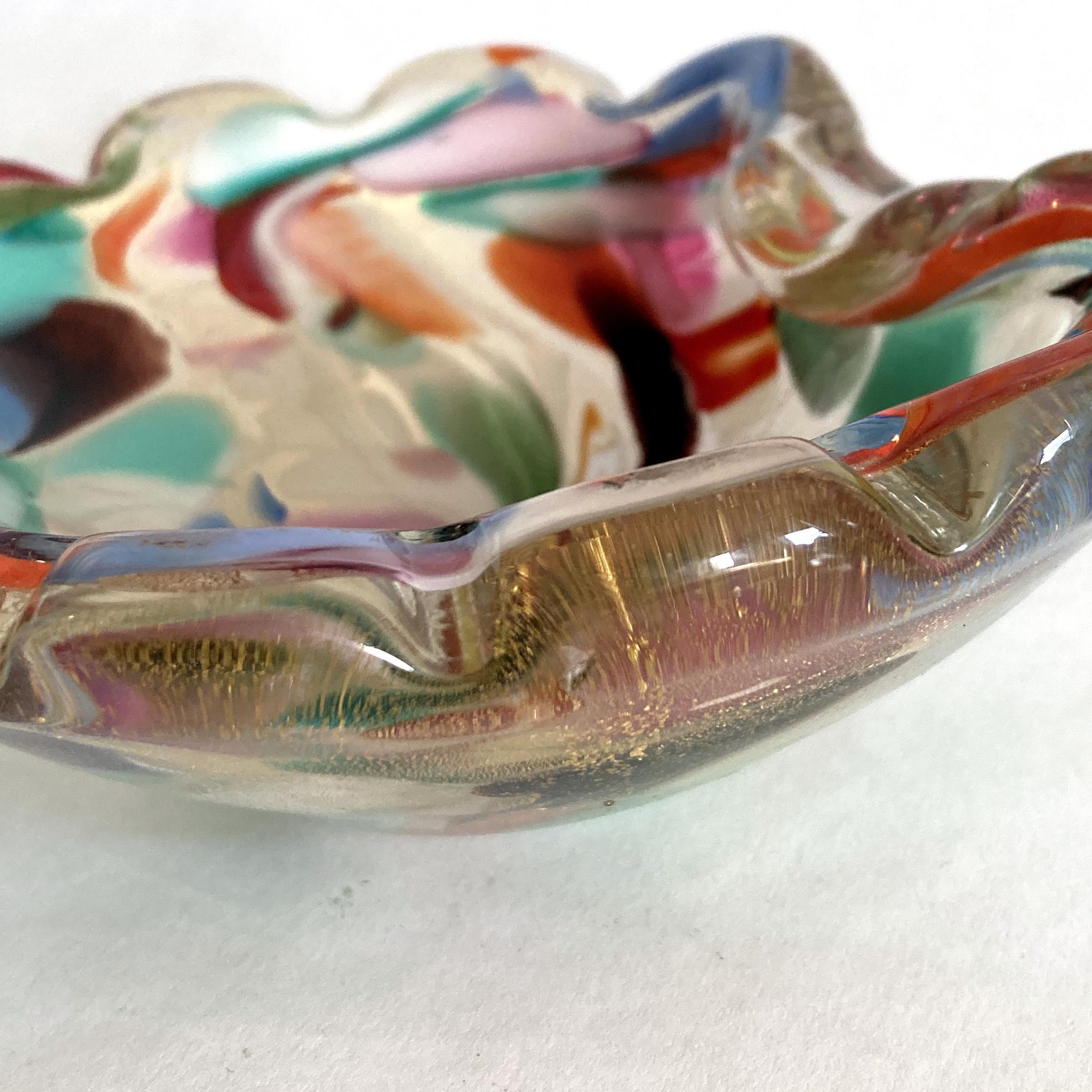 Murano Art Glass Bowl, AVEM Arte Vetraria Muranese, Tutti Frutti Multicolor  For Sale 6