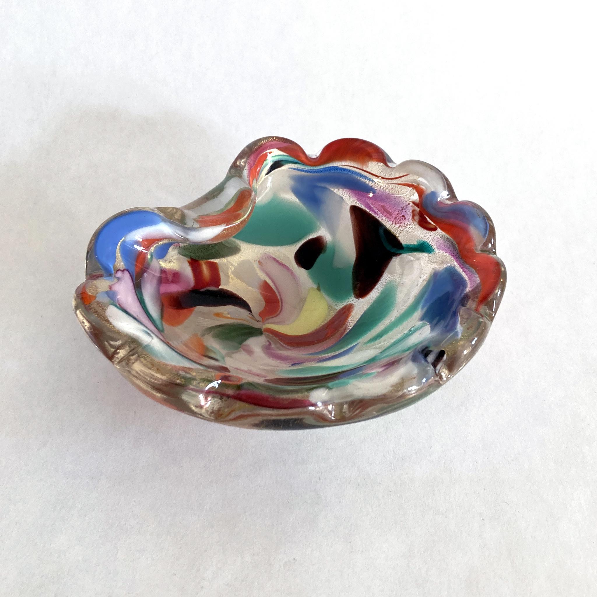 Murano Art Glass Bowl, AVEM Arte Vetraria Muranese, Tutti Frutti Multicolor  For Sale 1