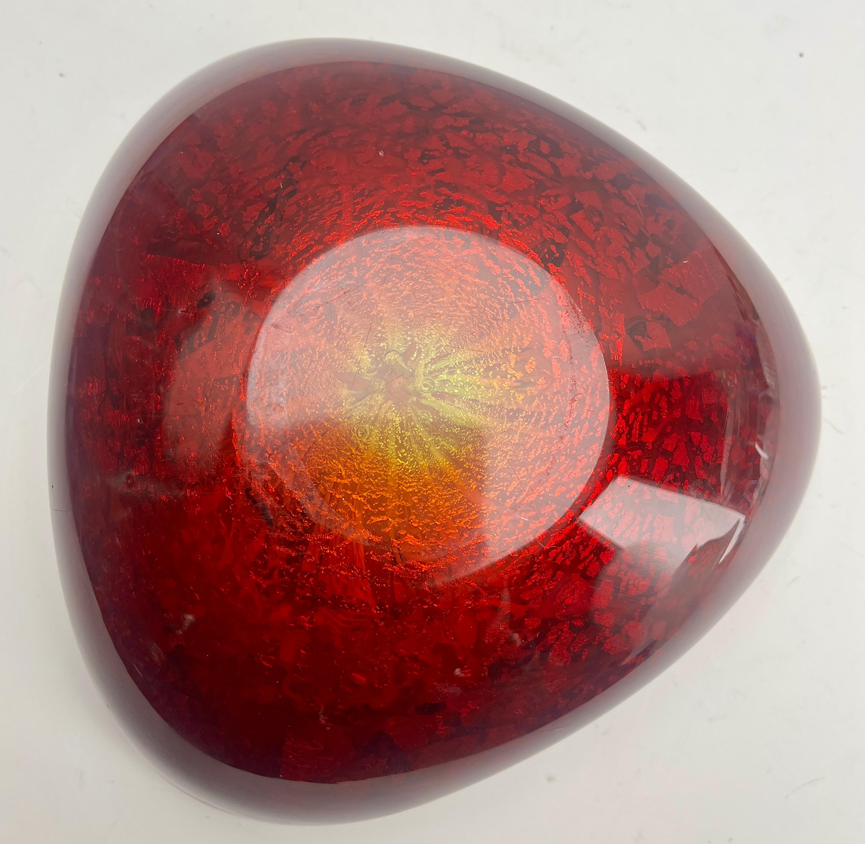 Hand-Crafted Murano Art Glass Bowl Black Shell, Metals and Bright Colors, Attributed to AVEM For Sale