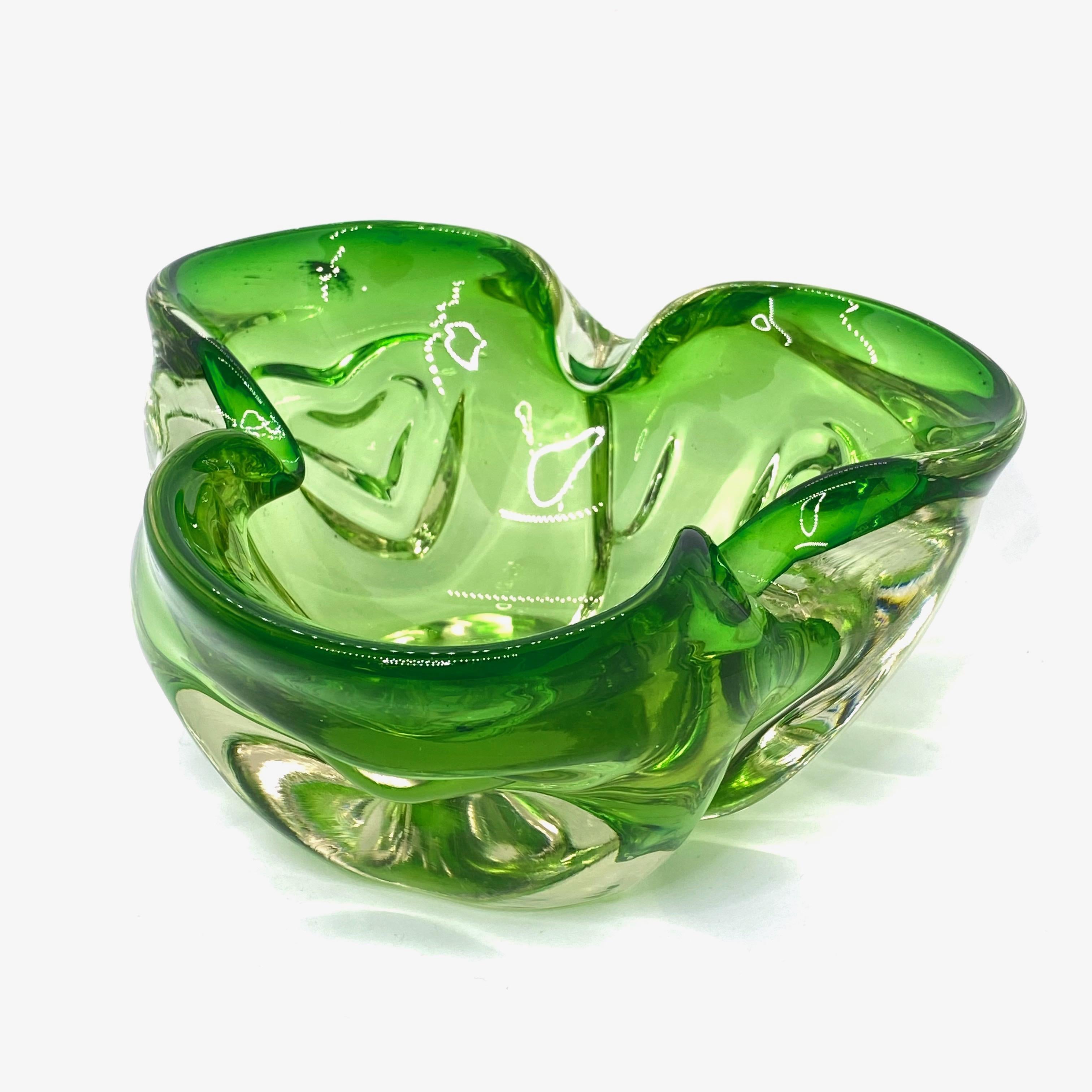 murano glass bowl green