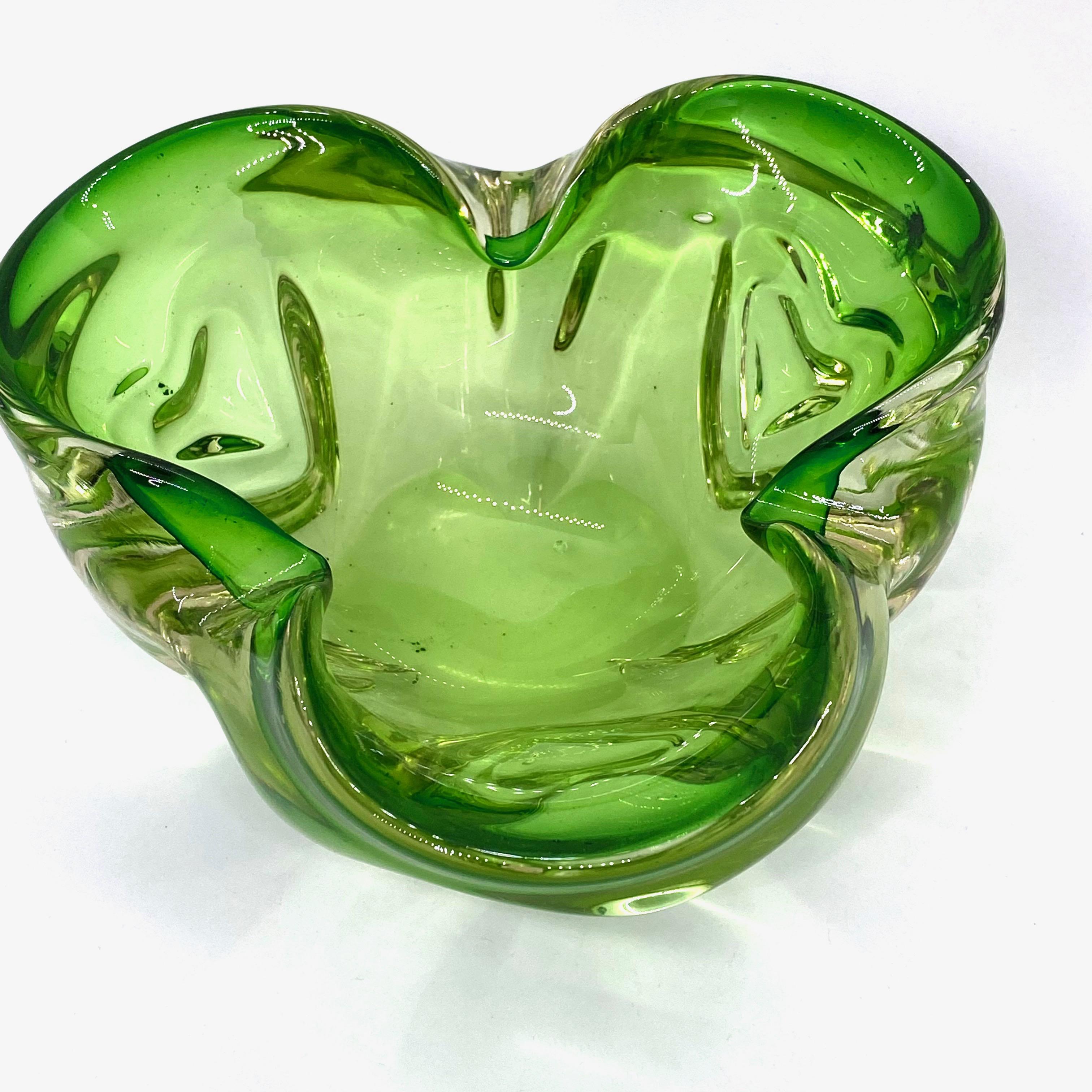 green glass bowl