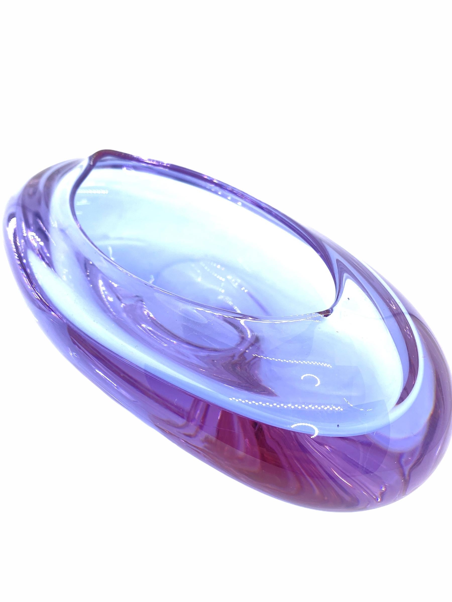 Murano Art Glass Bowl Catchall purple Cenedese, Vintage, Italy, 1980s In Good Condition In Nuernberg, DE