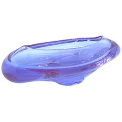 Murano Art Glass Bowl Catchall purple Cenedese, Vintage, Italy, 1980s