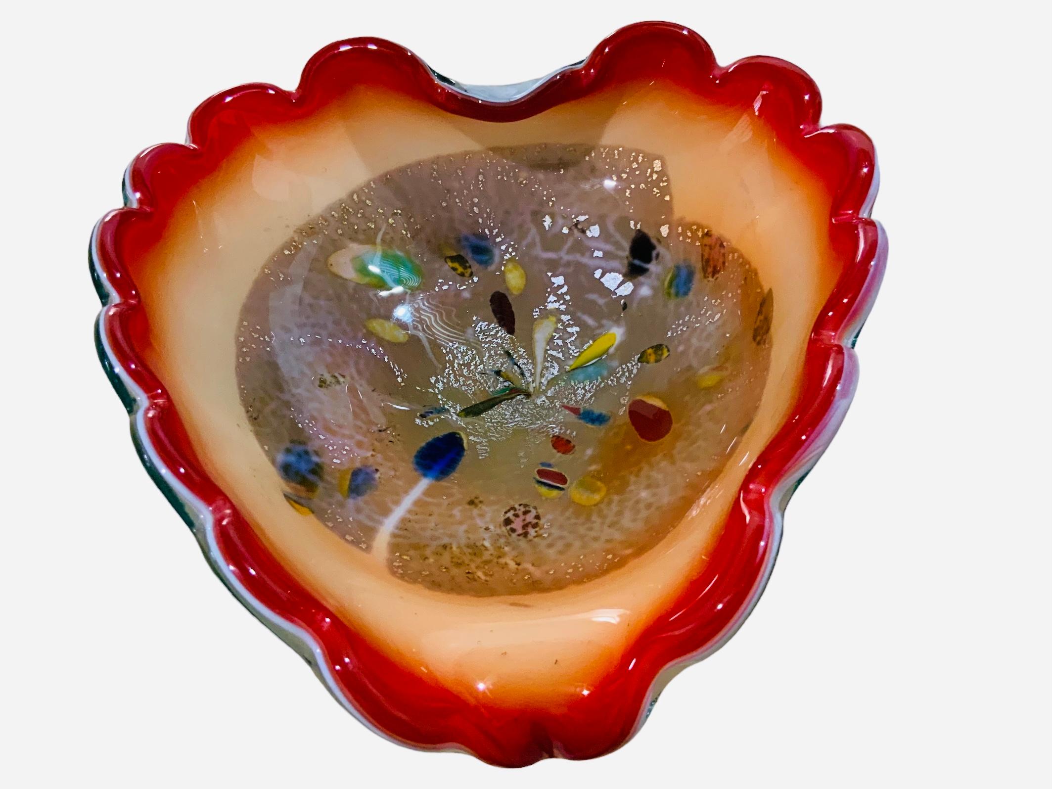 Italian Murano Art Glass Bowl For Sale