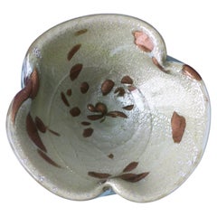 Cuenco de cristal artístico italiano de Murano verde claro