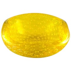 Murano Art Glass Bowl in Yellow, Italy, 1960s-1970s
