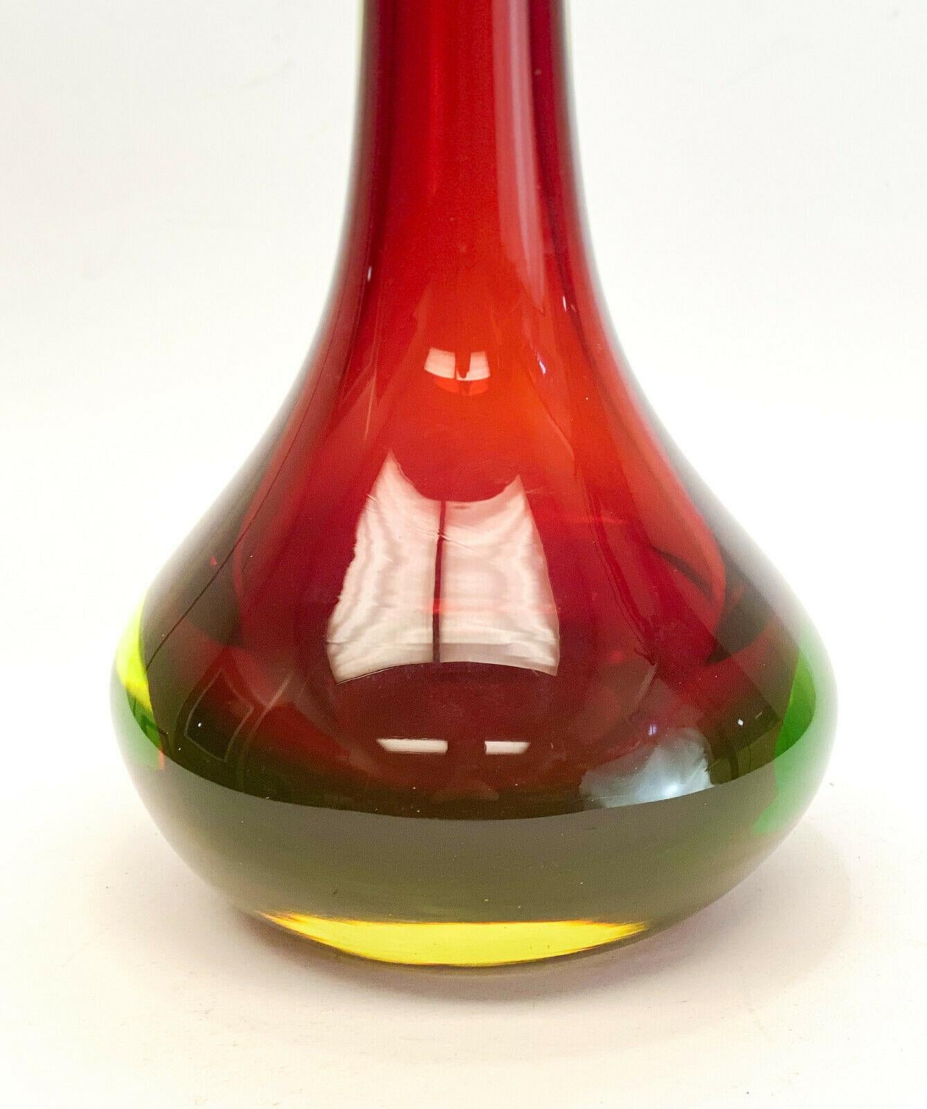 European Murano Art Glass Carolla Vase by Antonio da Ros Sommerso Vetreria Gino Cenedese For Sale