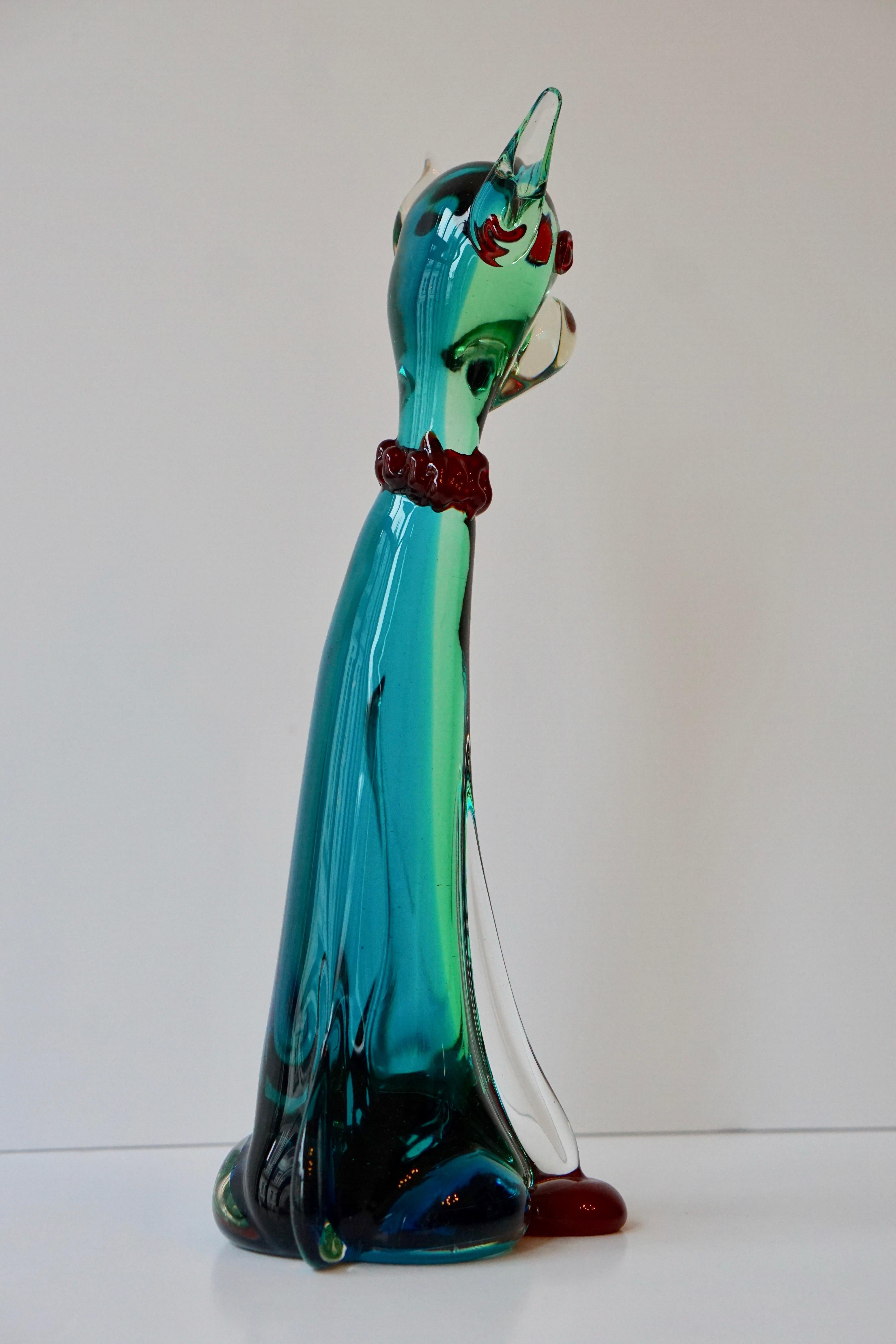 Murano Art Glass Cat Sculpture In Good Condition In Antwerp, BE