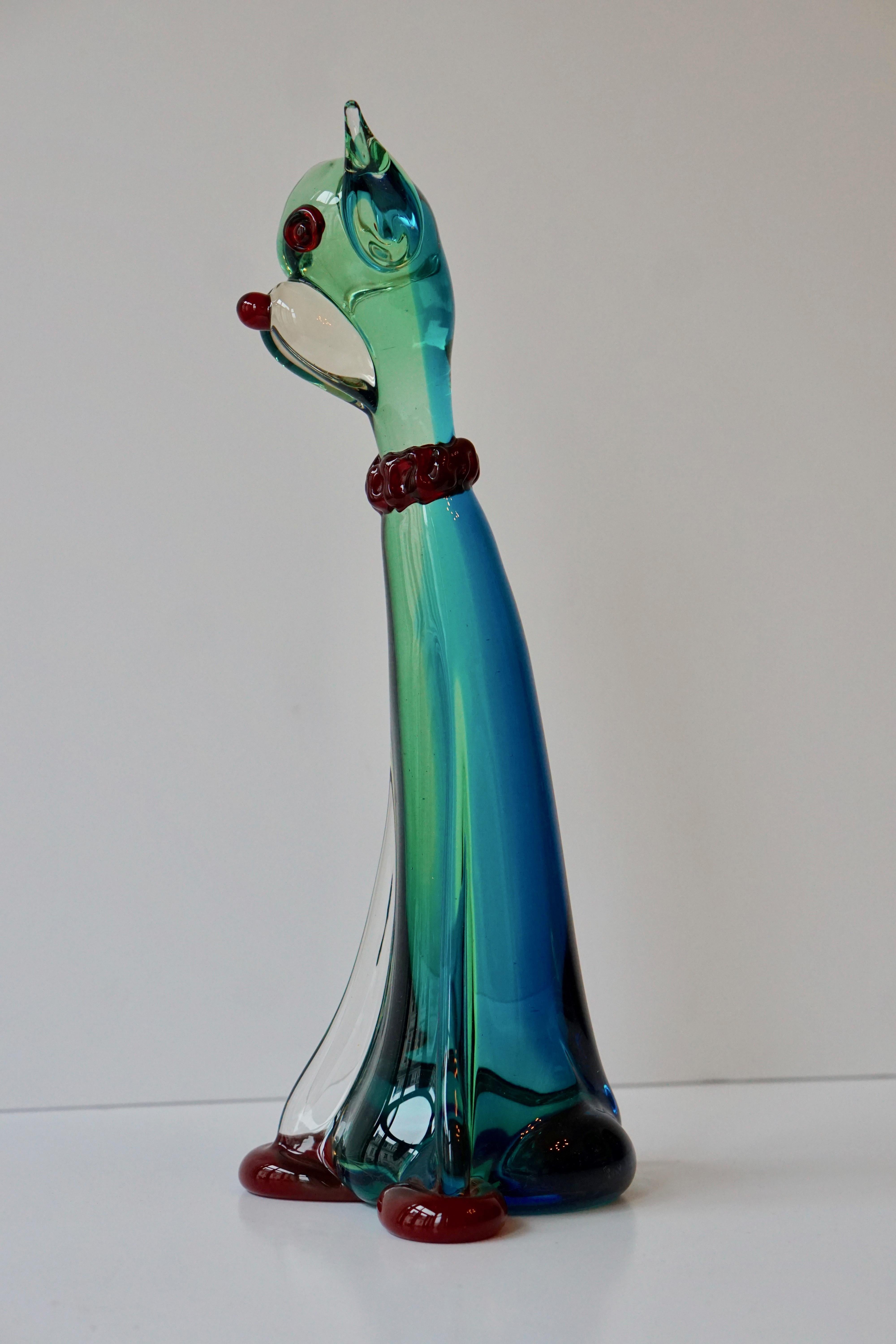 Muranoglas-Katzen-Skulptur (Glas)