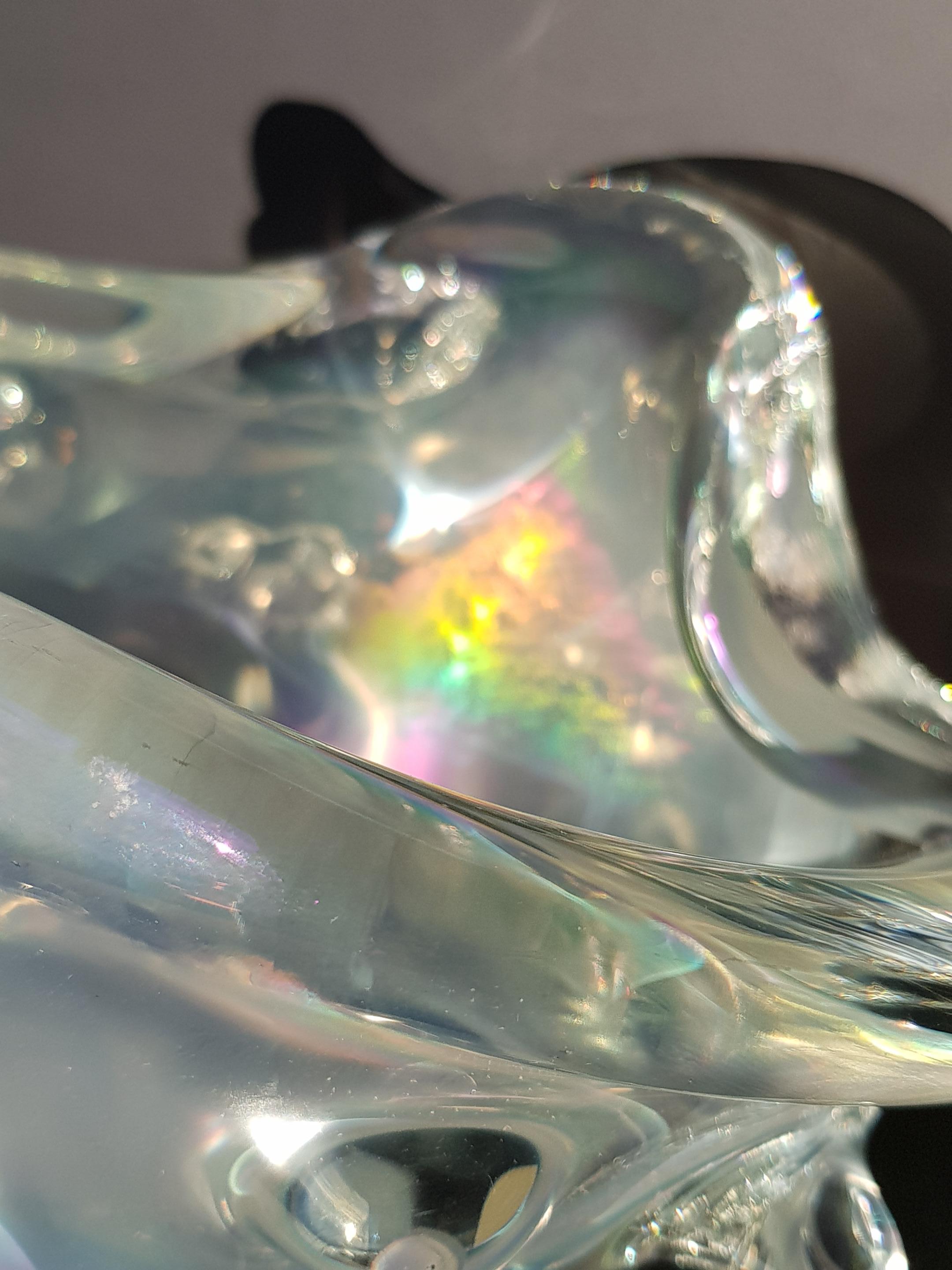 Murano Art Glass Conch Shell Centerpiece Bowl Sculpture Iridescent Opalescent in vendita 10