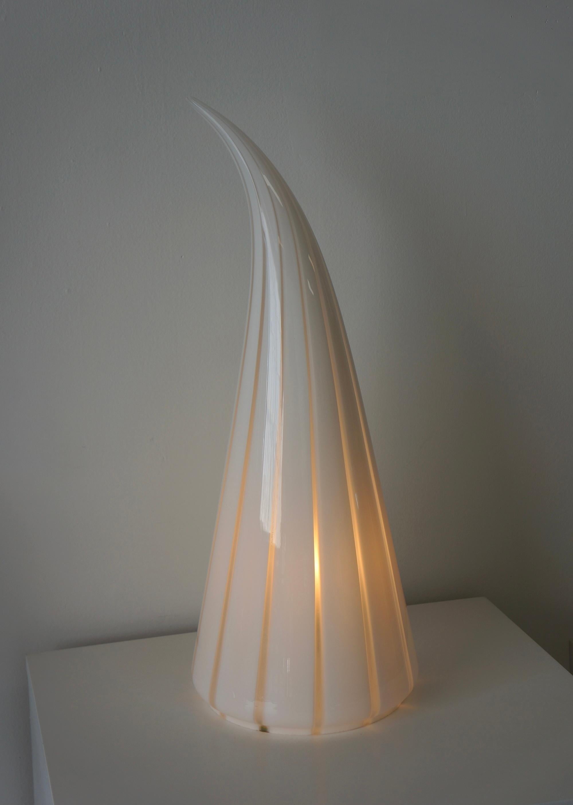 Other Art Murano glass conical shaped lamp in the style of Venini For Sale