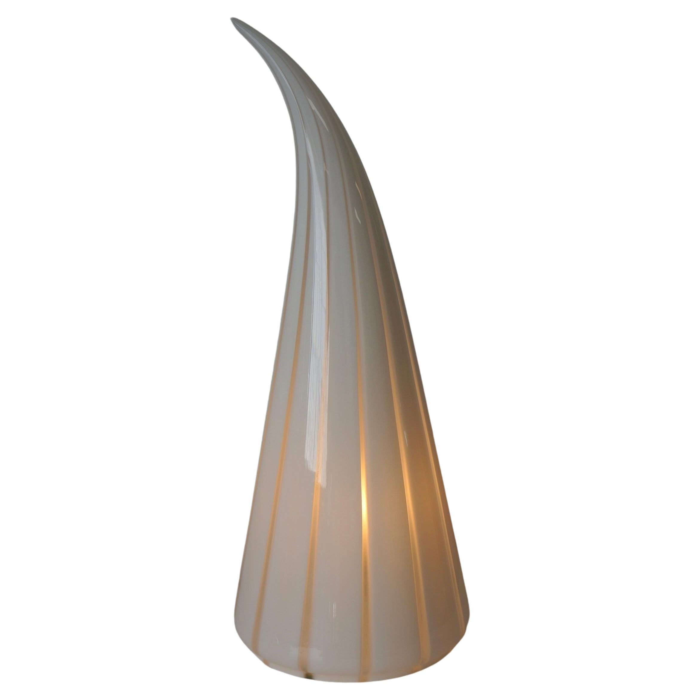 Art Murano glass conical shaped lamp in the style of Venini For Sale