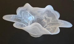 Murano Art Glass decorative bowl in white swirl