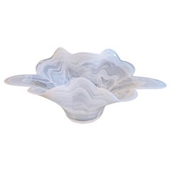 Murano Art Glass decorative bowl in white swirl