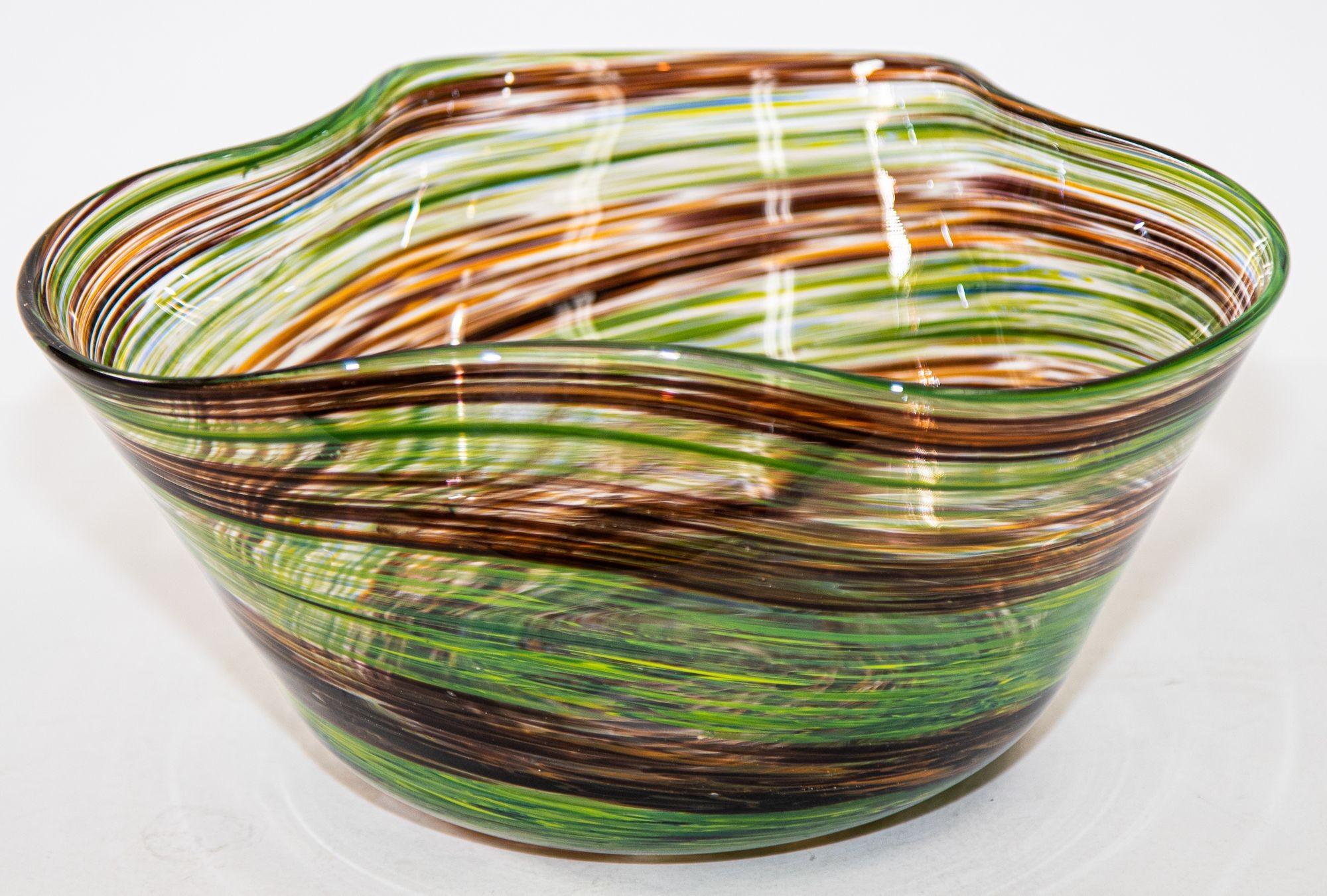 Mid-Century Modern Murano Art Glass Decorative Vintage Bowl