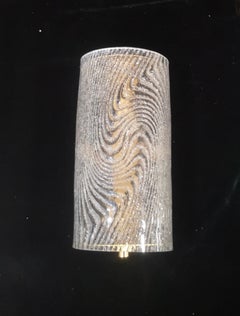 Murano Art Glass Dove-Gray Color and Brass Wall Light and Sconces, 2020