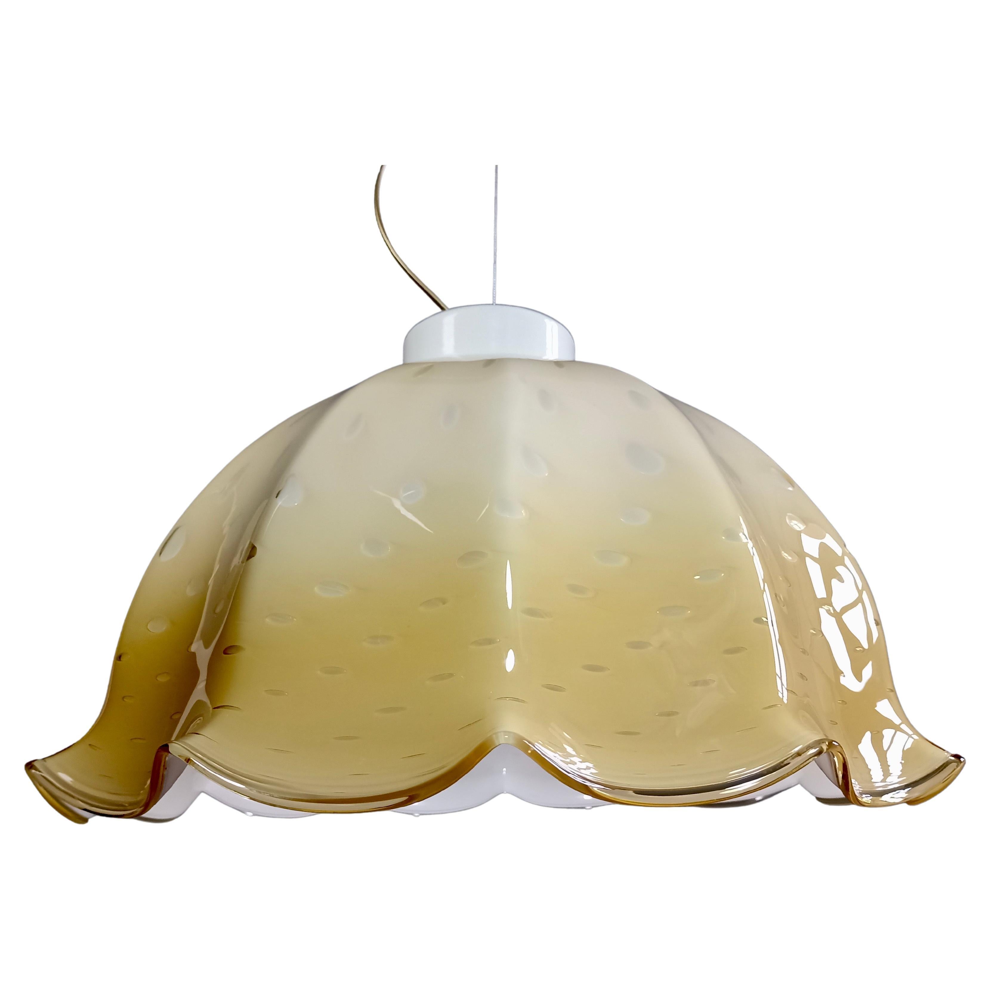 Murano Art Glass "Fazzoletto" Style 1960s Italian Pendant Light
