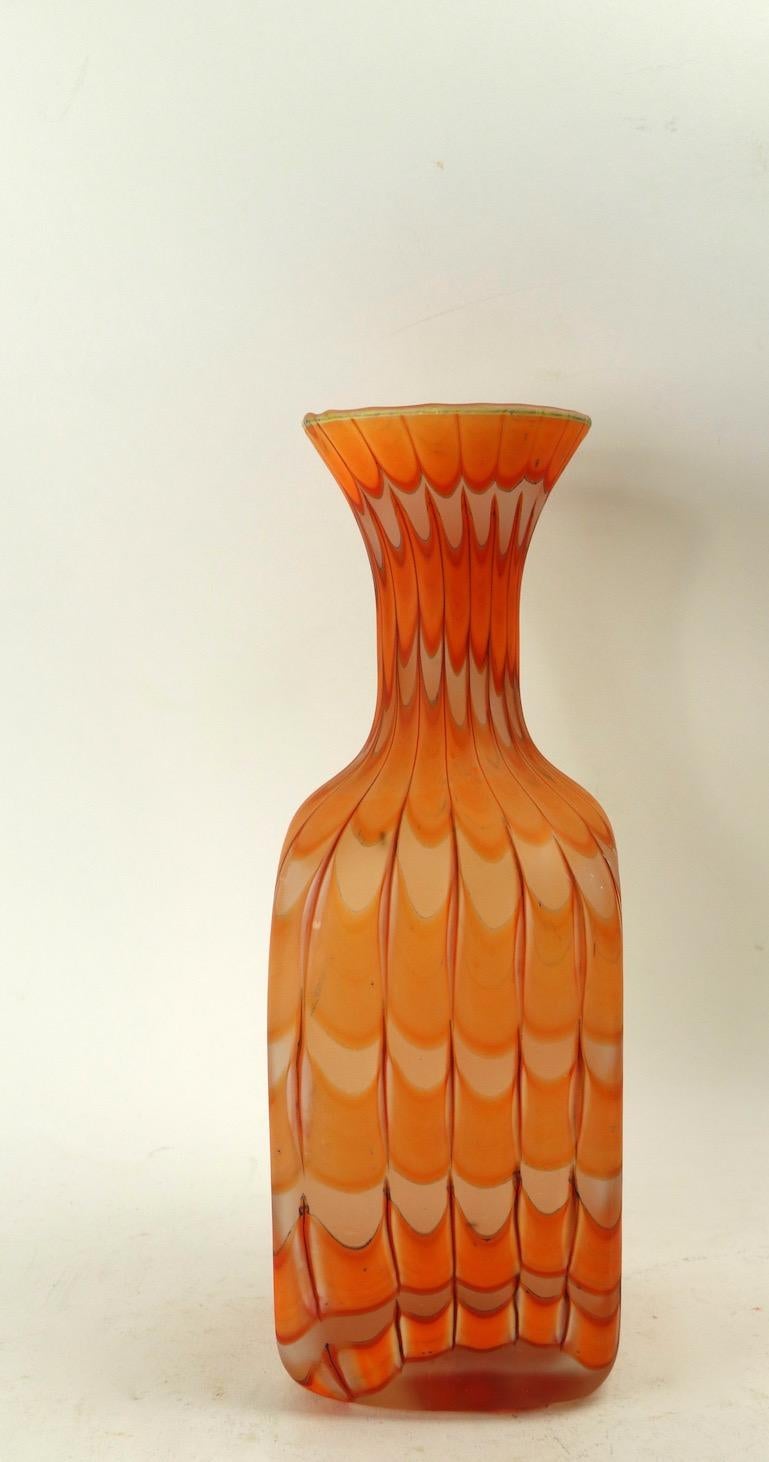 Italian Murano Art Glass Fenicio Vase by Fratelli Toso