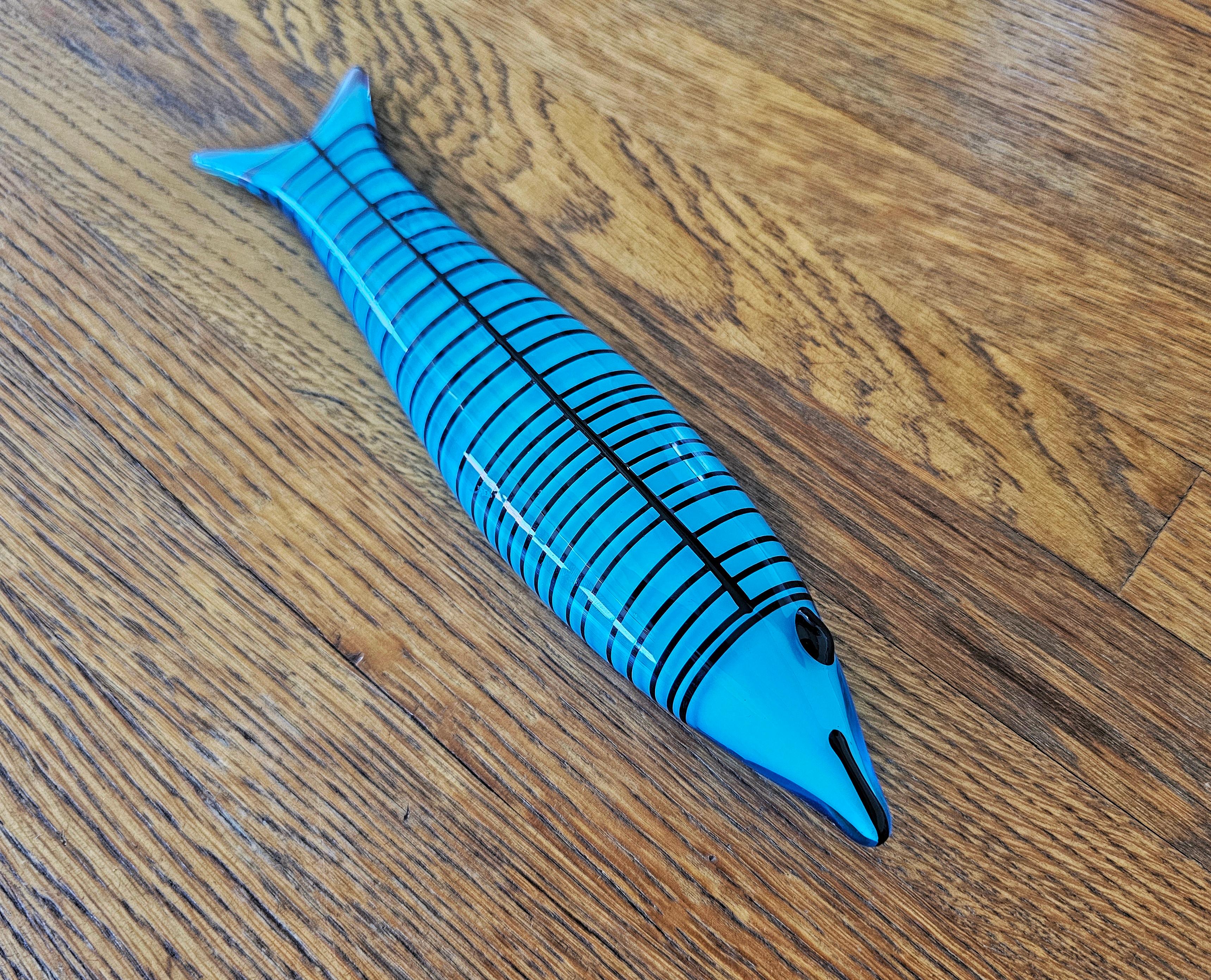 Escultura de pez de cristal de Murano diseñada por Ken Scott para Venini Italiano en venta