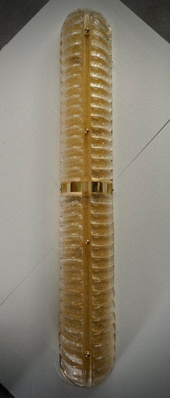 Murano Art Glass Gold Color and Brass Wall Light and Sconces, 2000