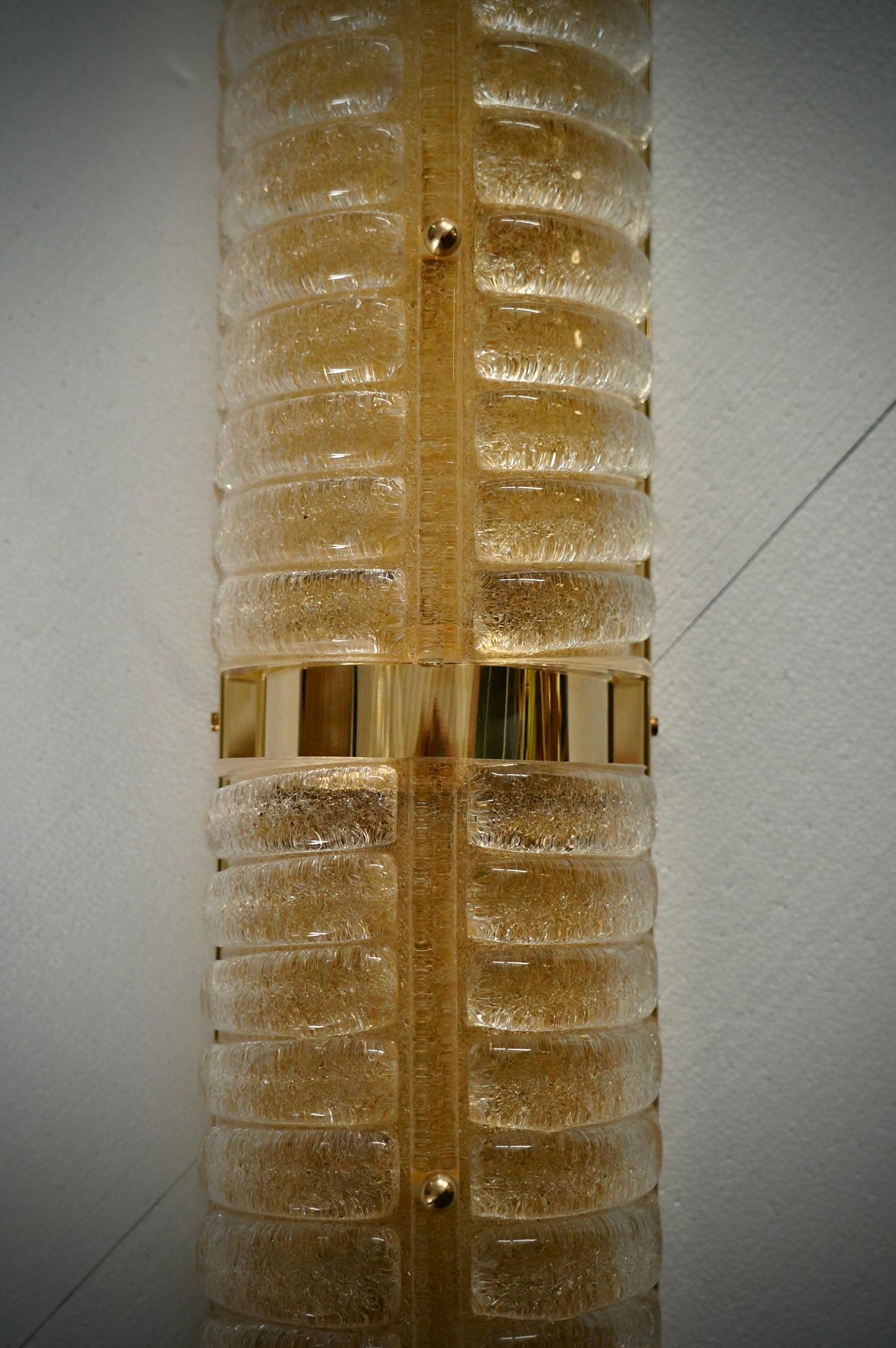 Applique e sconsigliere in vetro artistico di Murano, colore oro e ottone, 2000 In condizioni buone in vendita a Rome, IT