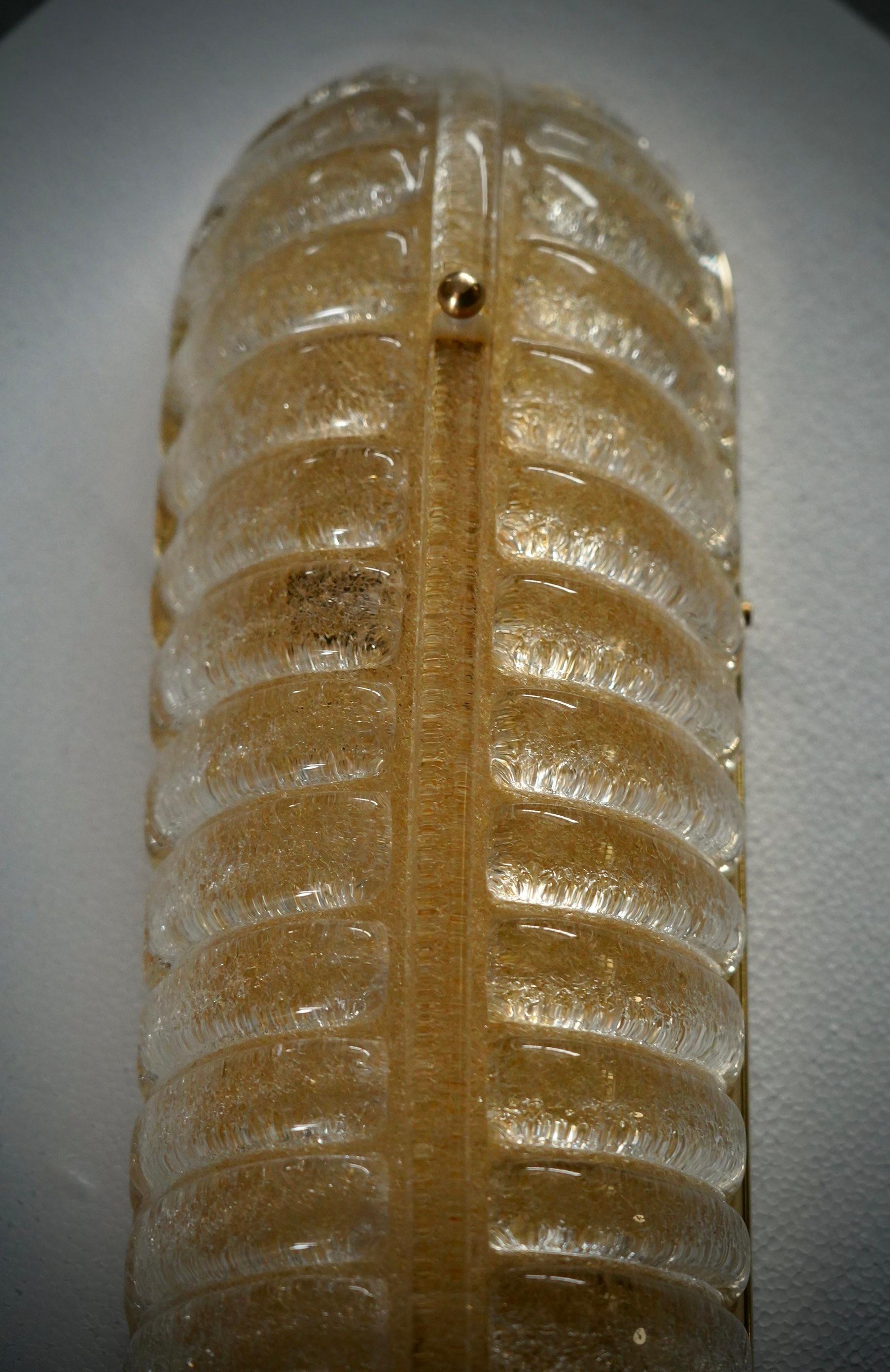 XXI secolo e contemporaneo Applique e sconsigliere in vetro artistico di Murano, colore oro e ottone, 2000 in vendita