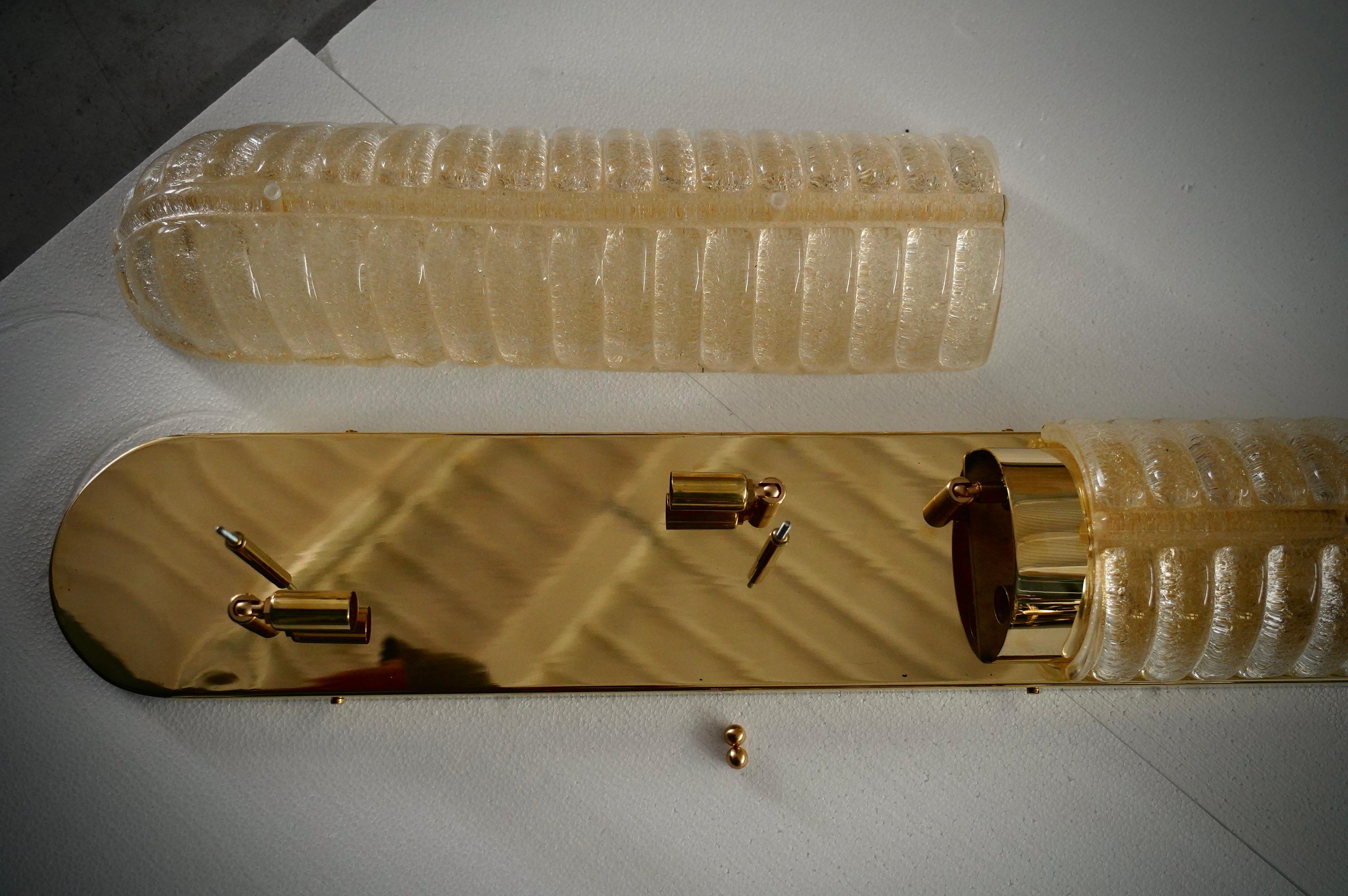 Applique e sconsigliere in vetro artistico di Murano, colore oro e ottone, 2000 in vendita 1