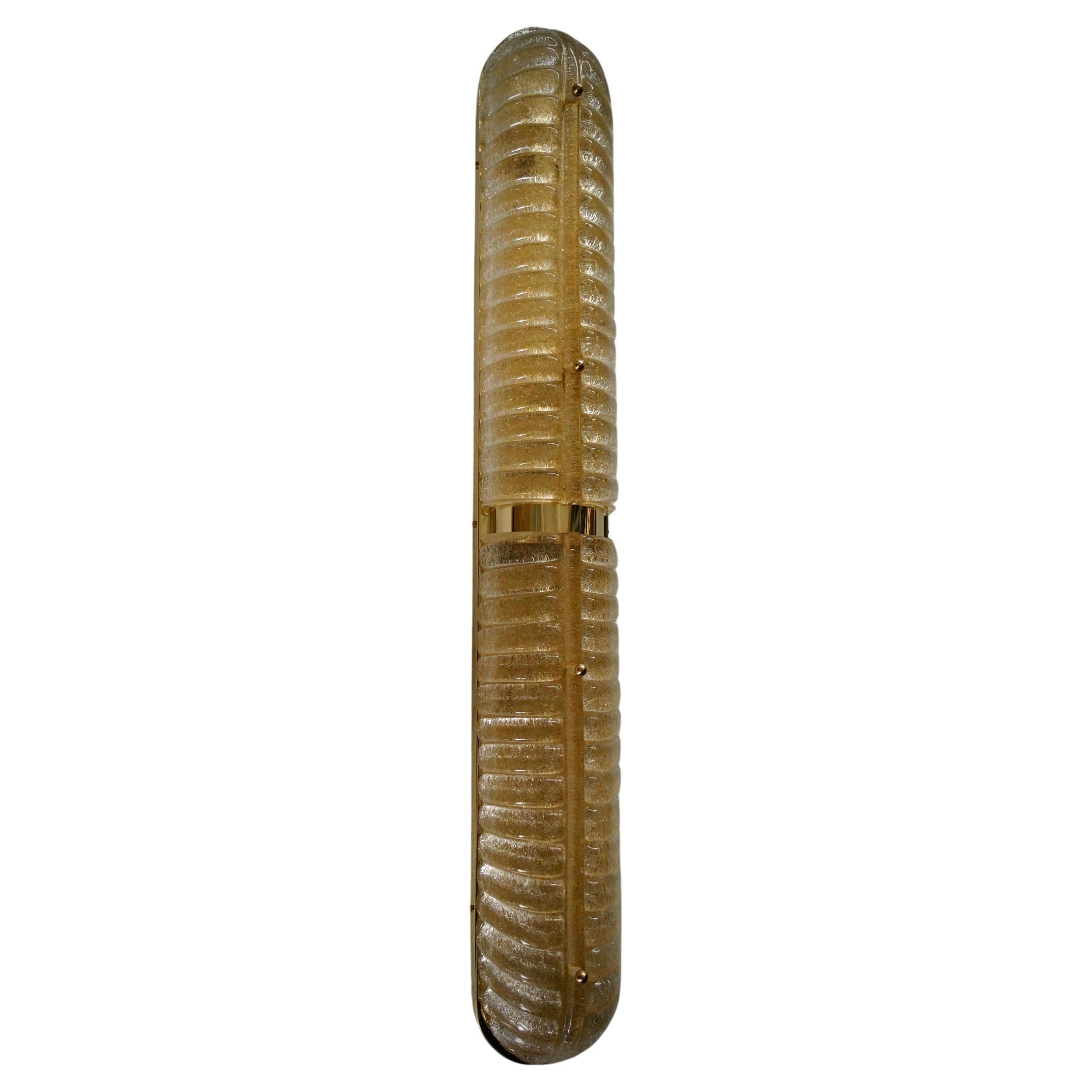 Murano Art Glass Gold Color and Brass Wall Light and Sconces, 2000