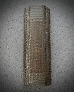 Murano Art Glass Gold Smoky Color and Brass Art Deco Wall Light and Sconces 2020