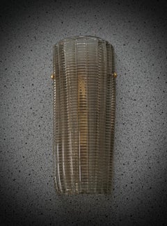 Murano Art Glass Gold Smoky Color and Brass Wall Light and Sconces, 2020