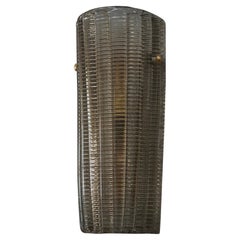 Murano Art Glass Gold Smoky Color and Brass Wall Light and Sconces, 2020