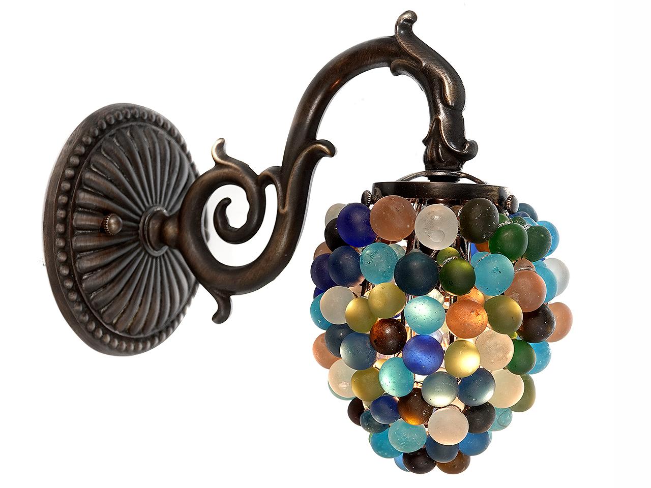 Murano Art Glass Grape Cluster Sconce In Good Condition For Sale In Peekskill, NY